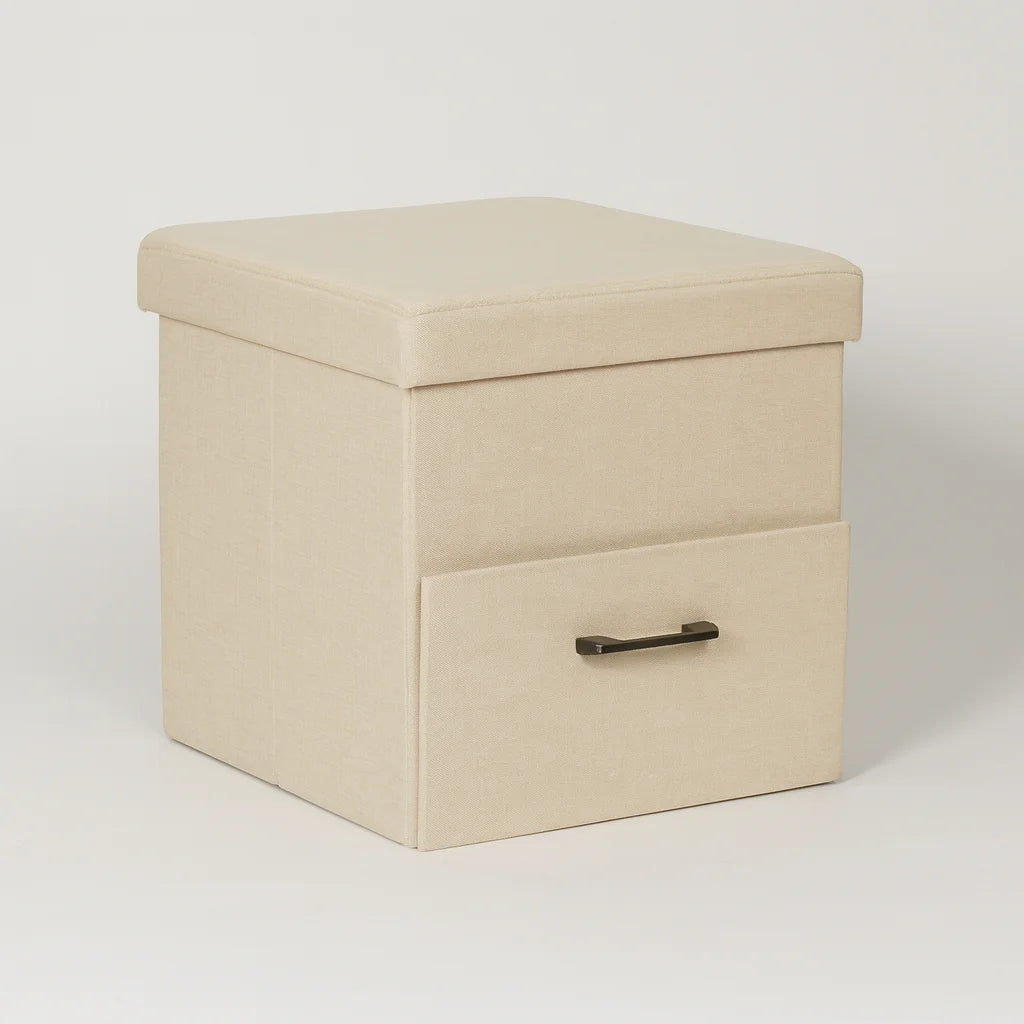 Strelitzia - Pouf contenitore colore beige moderno