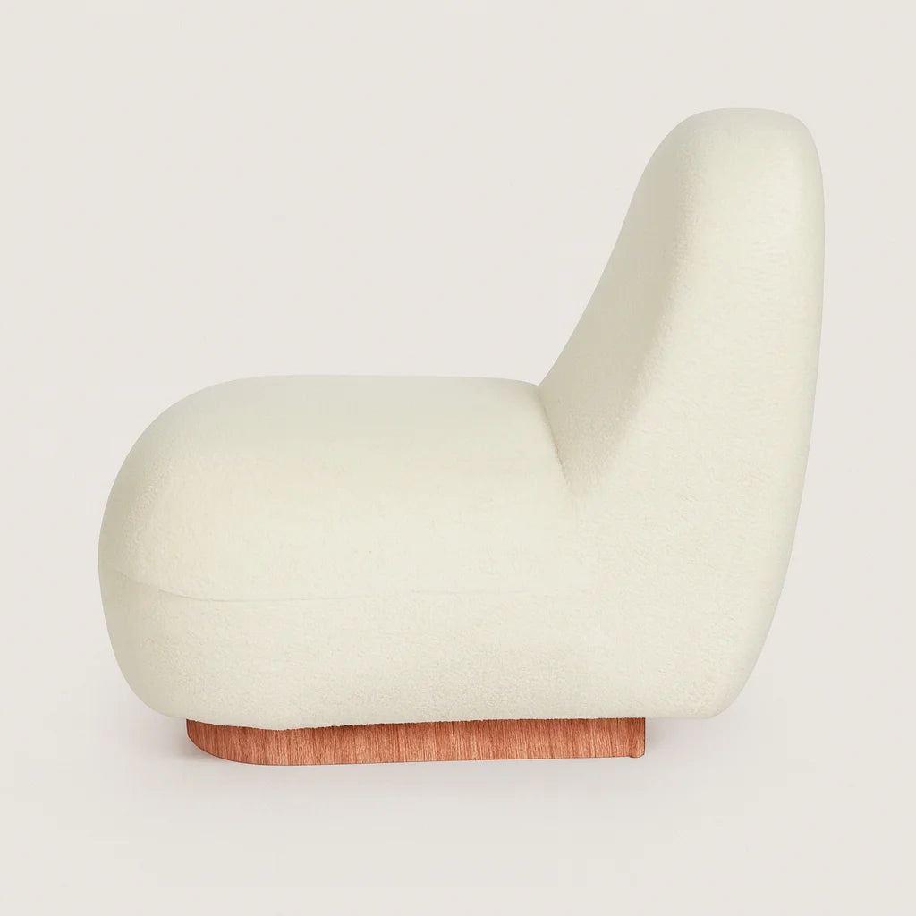 Plumerina – Moderner Weißer PU Sessel, 1-Sitzer Sofa mit MDF