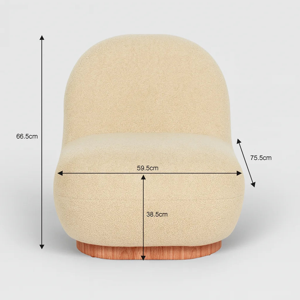 Azahara – Moderner PU Sessel in Taupe, 1-Sitzer Sofa mit MDF-Holzrahmen