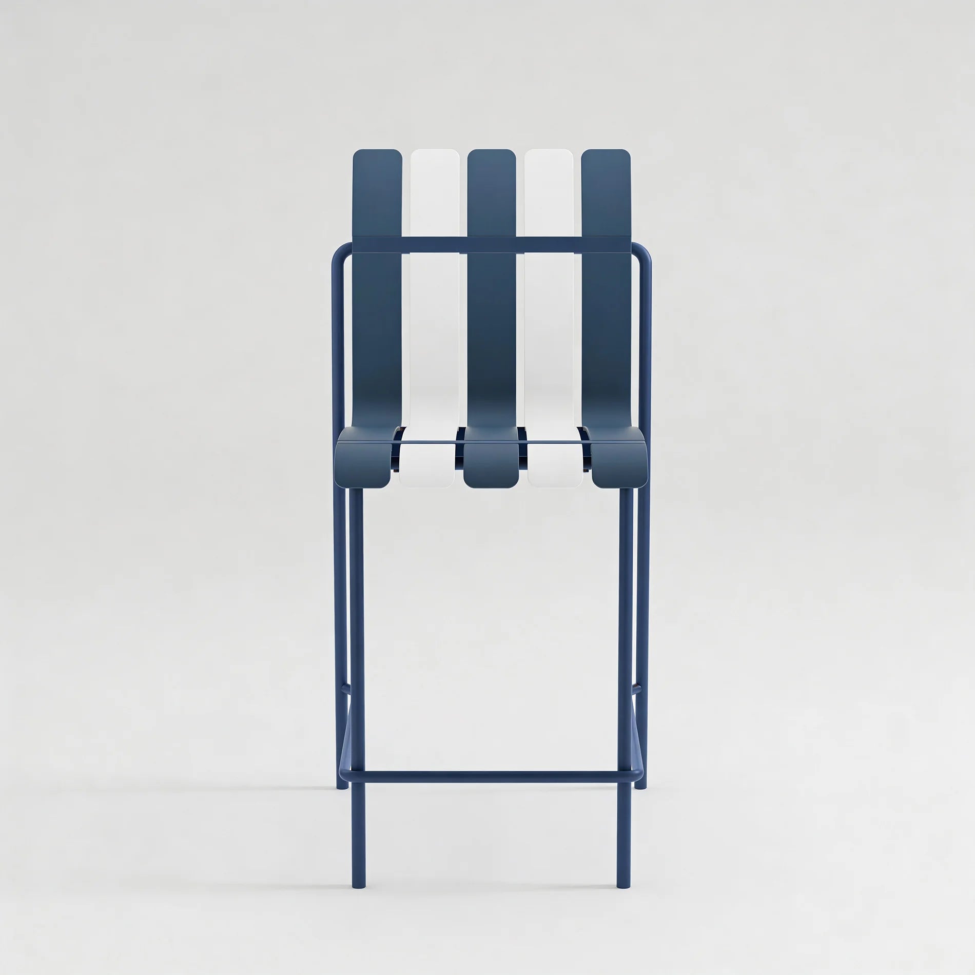 Nareo - Set of 2 High Bar Stools White and Blue Modern Style