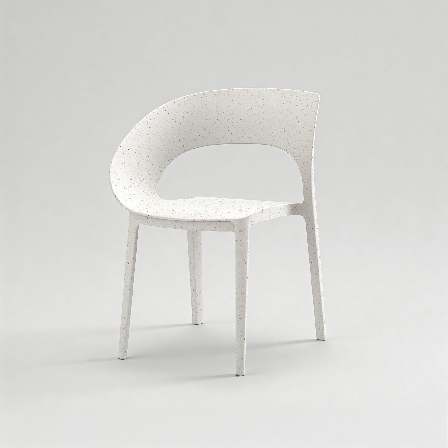 Nuvra - Set 2 Sedie impilabili da giardino bianco cammello stile moderno