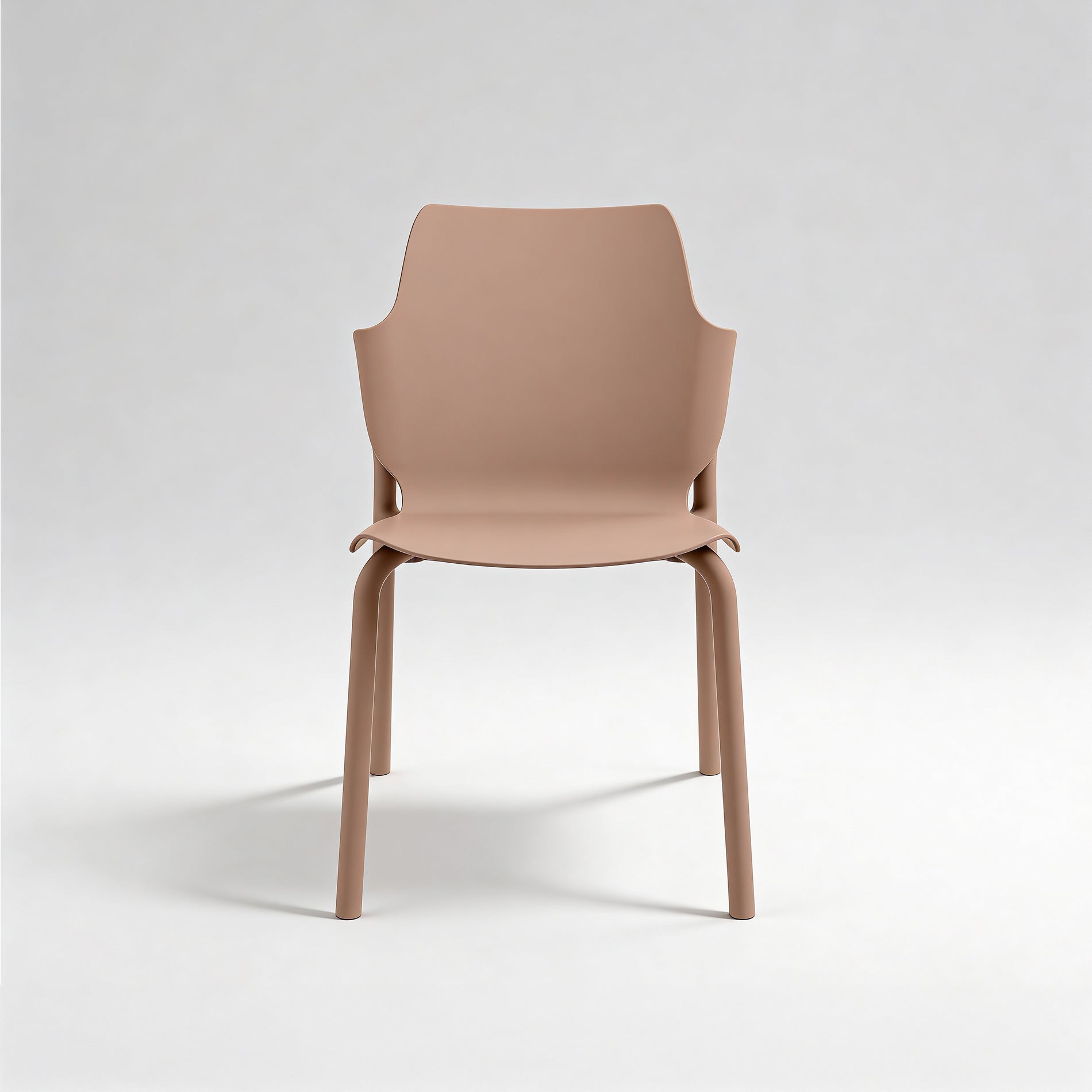 Kador - Set of 2 Stackable Kitchen Chairs Mocha Brown Modern Style