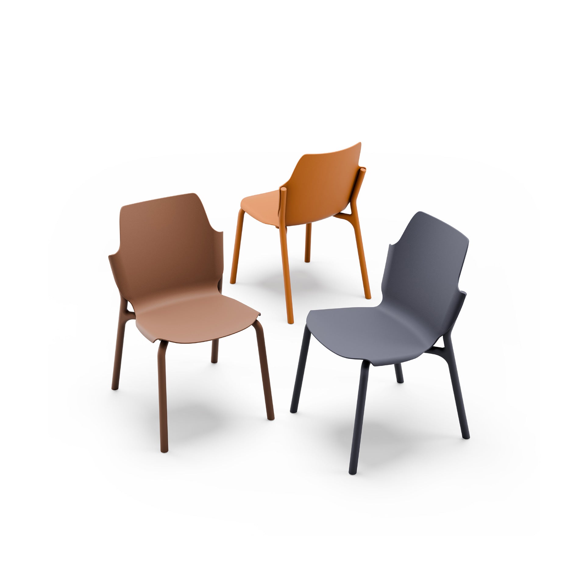 Tarek - Set 2 Sedie da giardino colore grigio antracite moderne