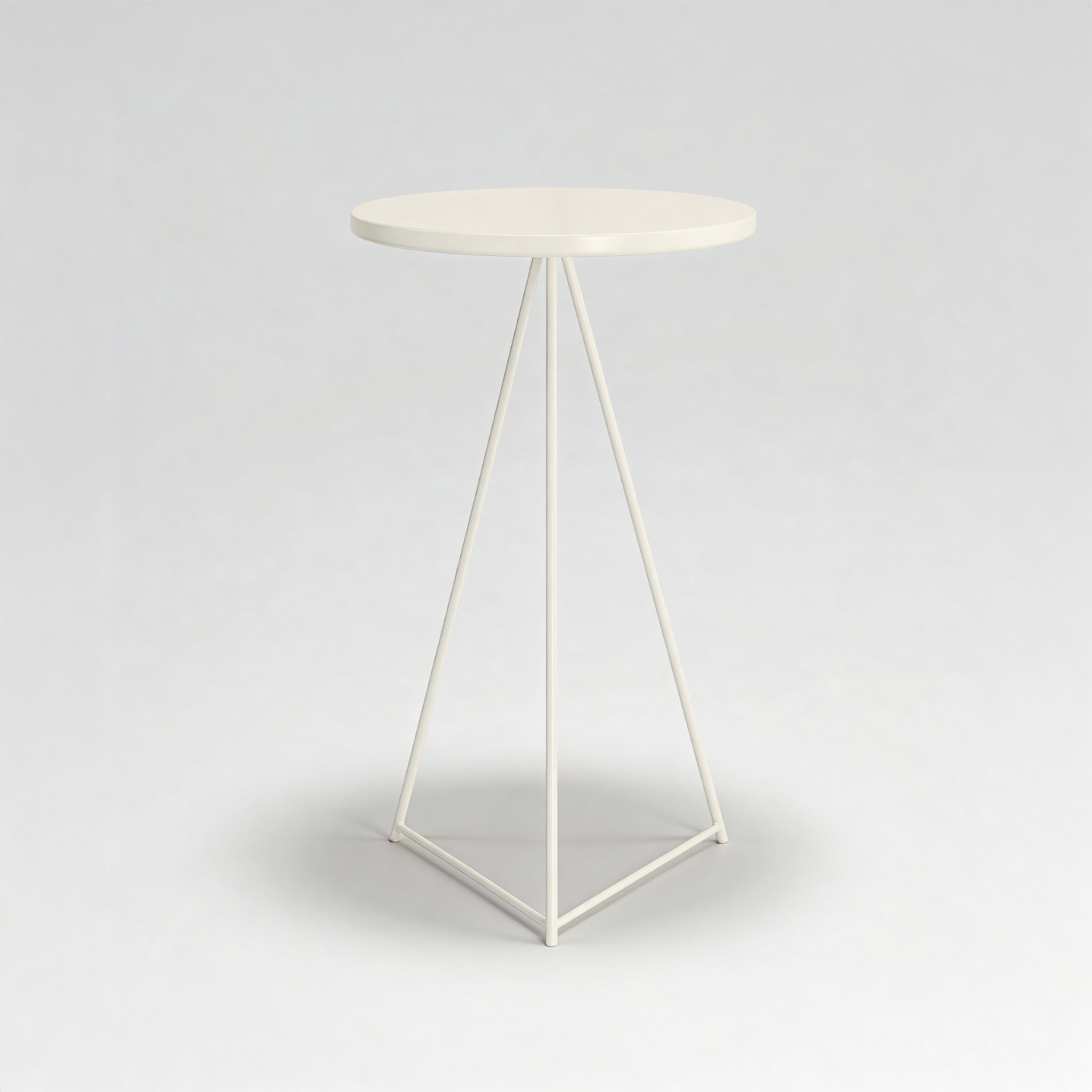 Lumea - Tavolino alto da bar color bianco crema stile moderno