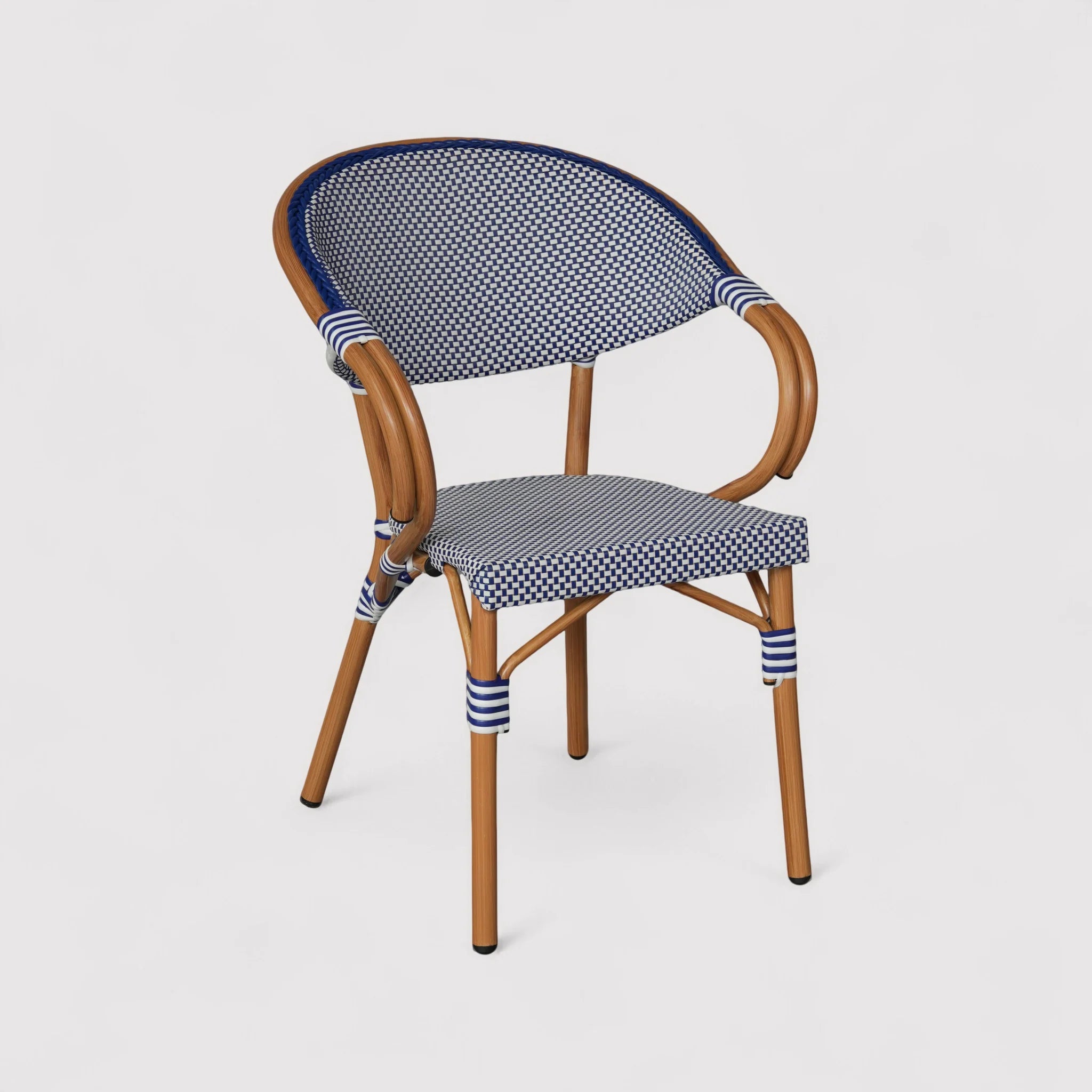 Camellia - Set 2 Sedie da giardino impilabili blu bianco classico