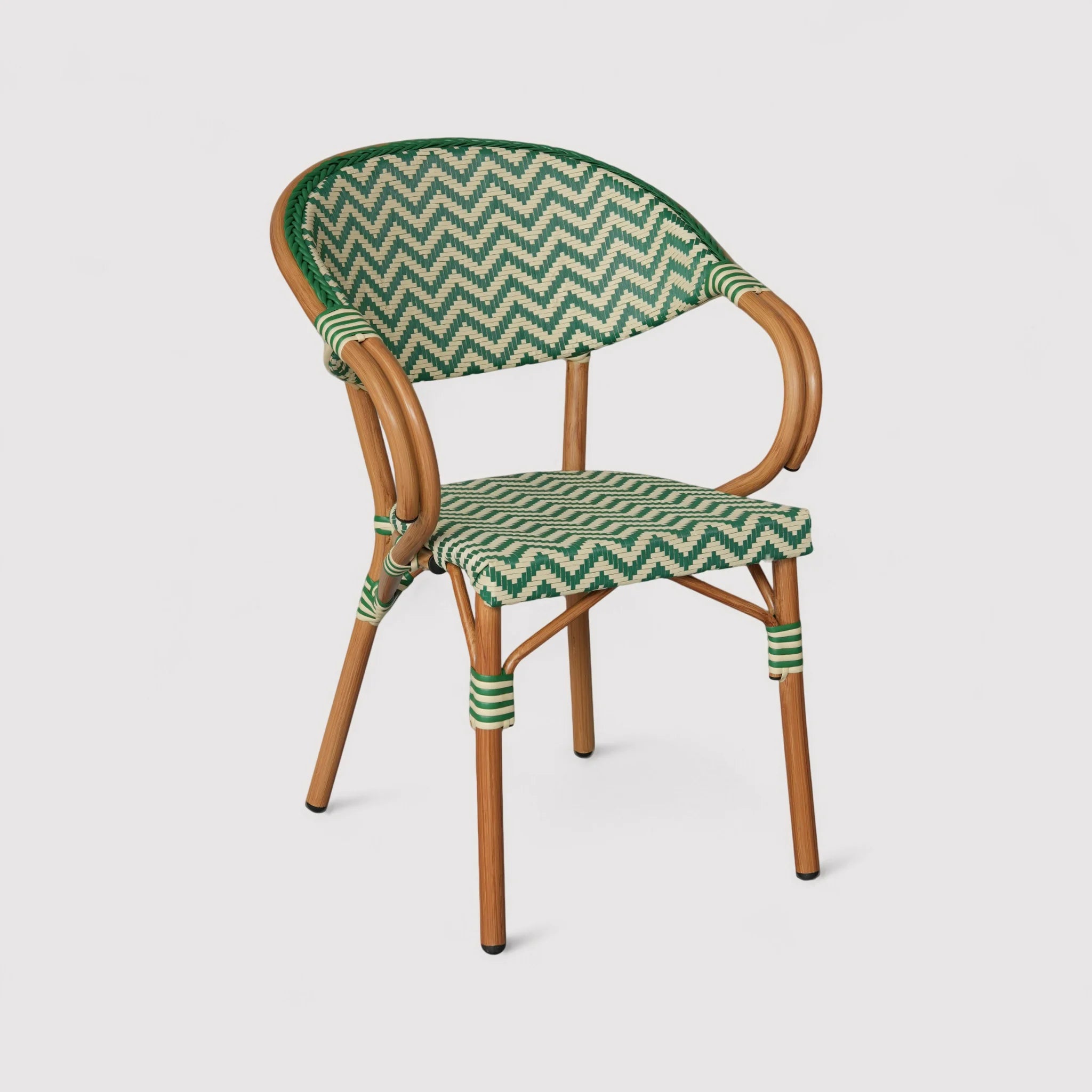 Amaranta - Set 2 Sedie da giardino impilabili verde bianco classico