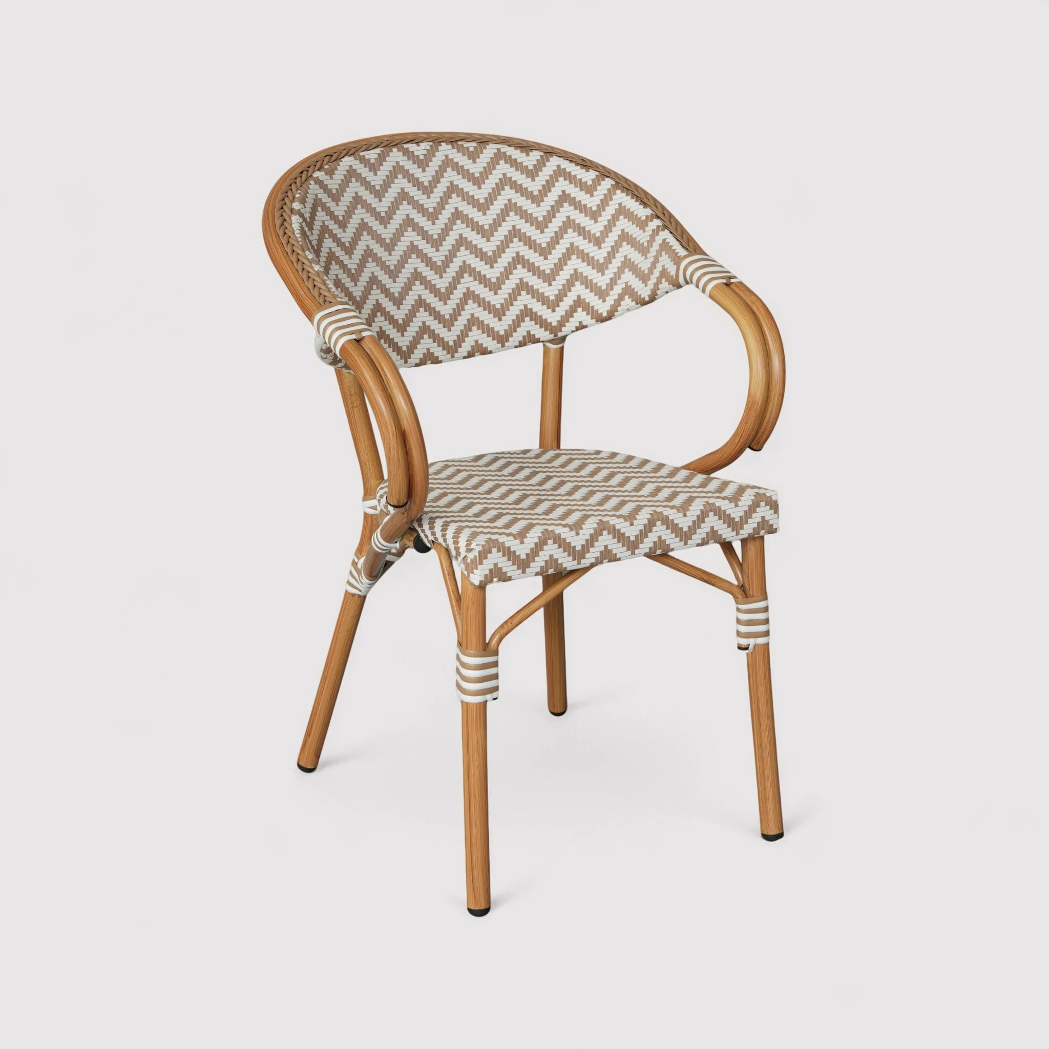 Fuchsia - Sedie 2 sedie da giardino impilabili marrone bianco classico