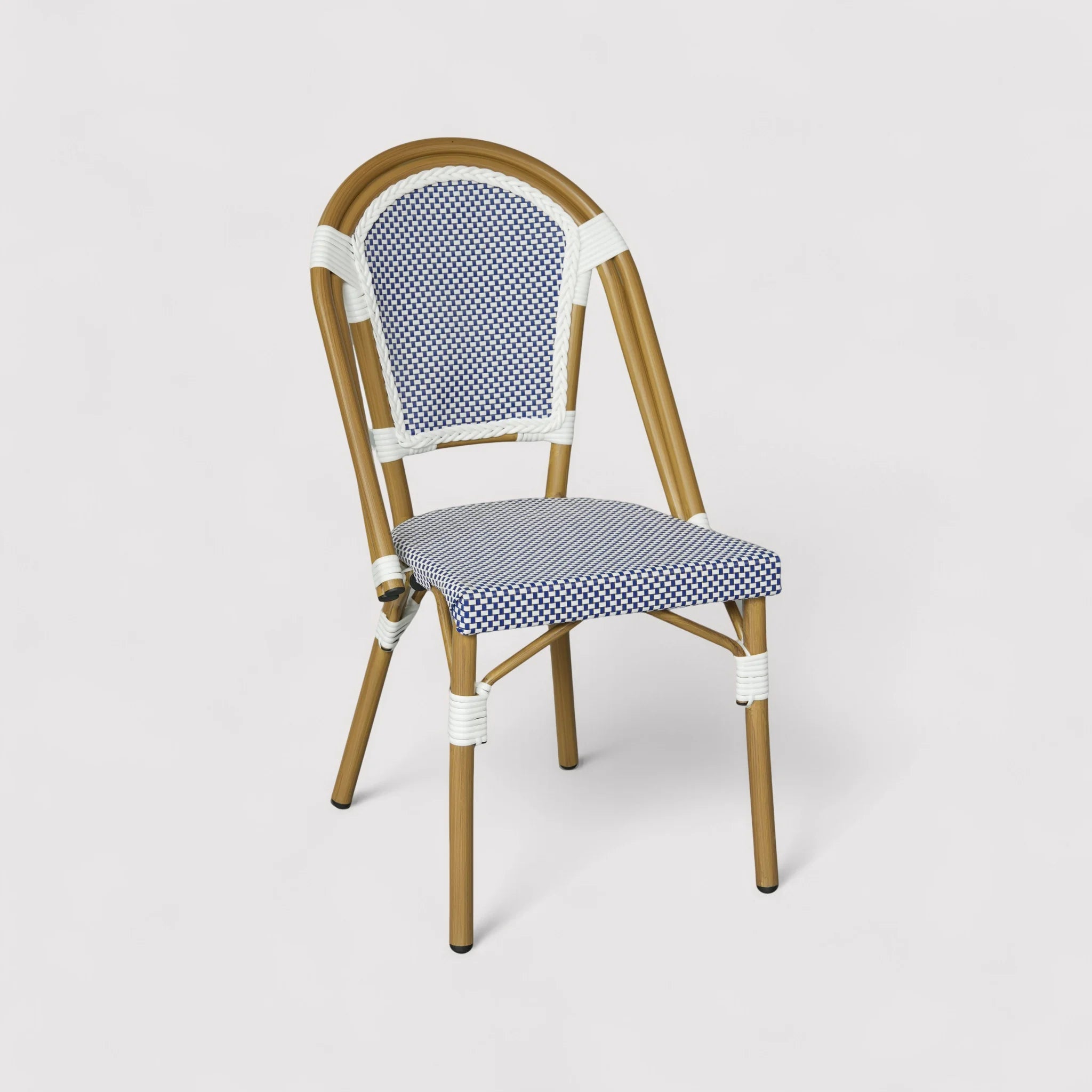 Kentia - Set 2 Sedie da giardino impilabili blu bianco classico