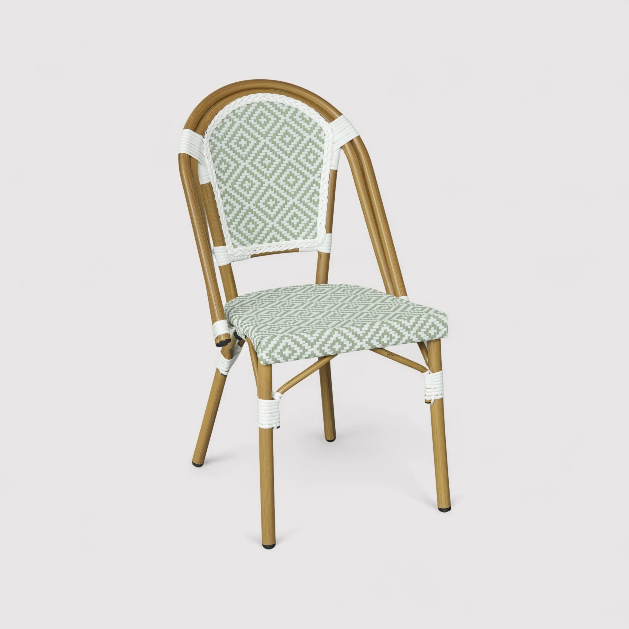 Schefflera - Set 2 Sedie da giardino impilabili bianco verde classico