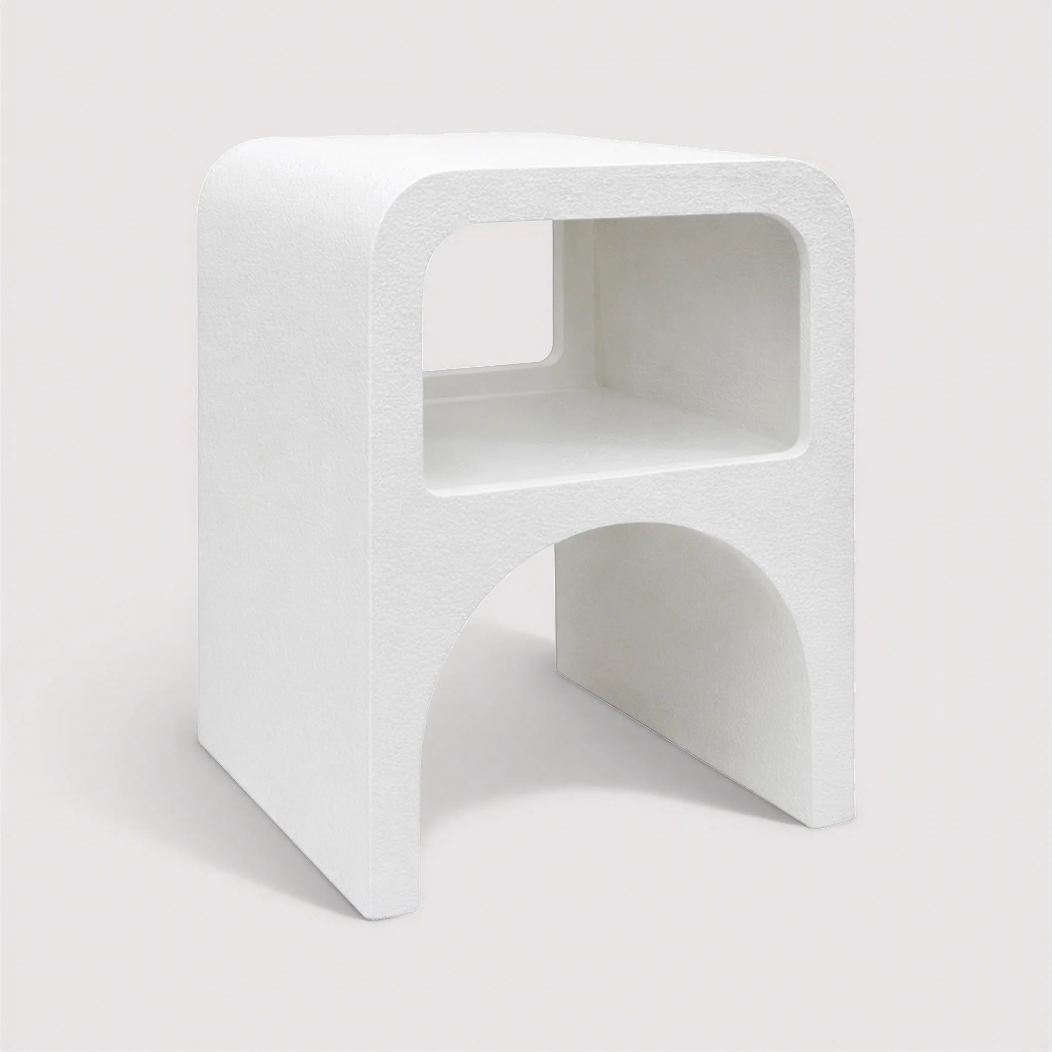Seraphina – Moderner Nachttisch aus MDF in Weiß mit 1 Ablage