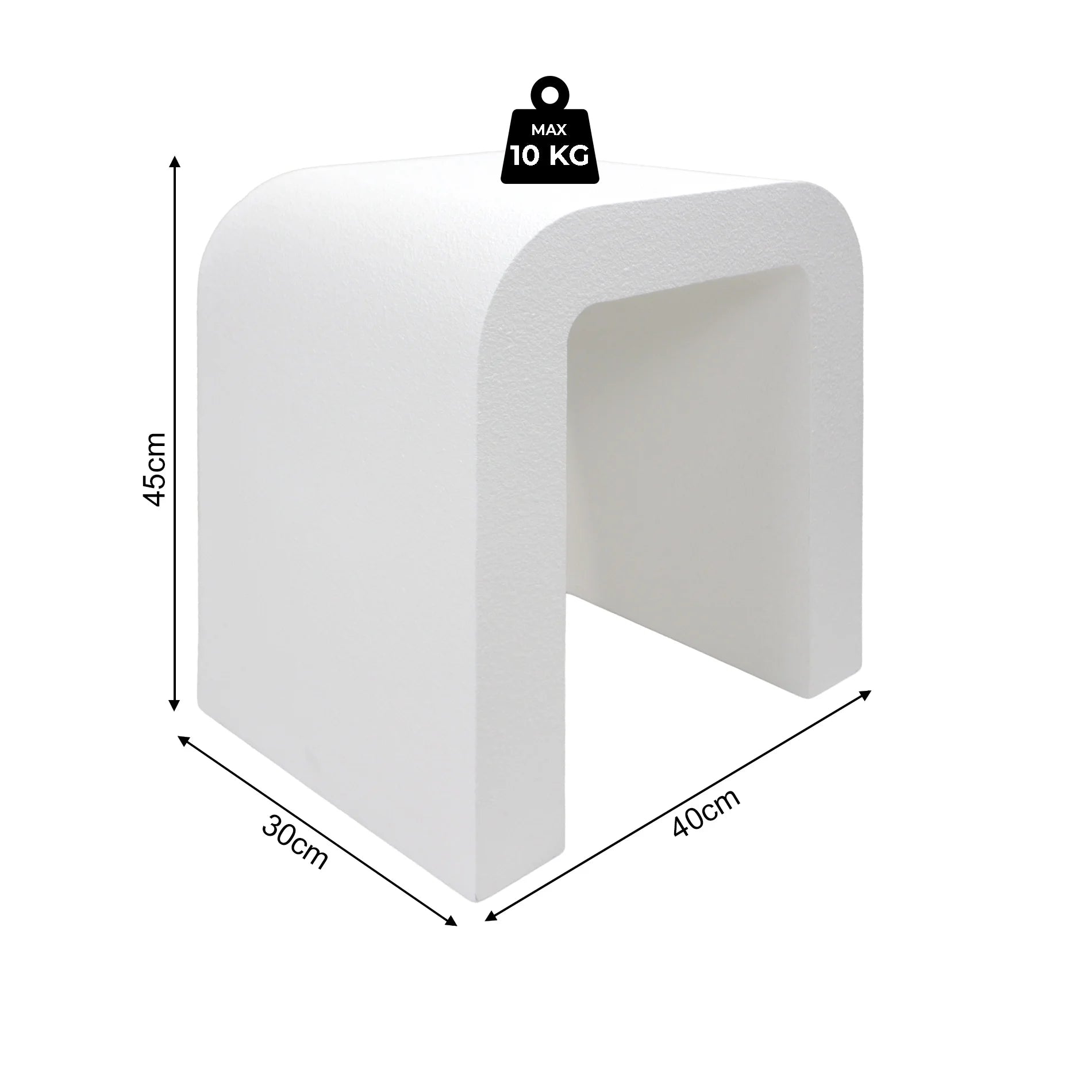 Ametrine – Modern White MDF Coffee Table, Low Living Room Table