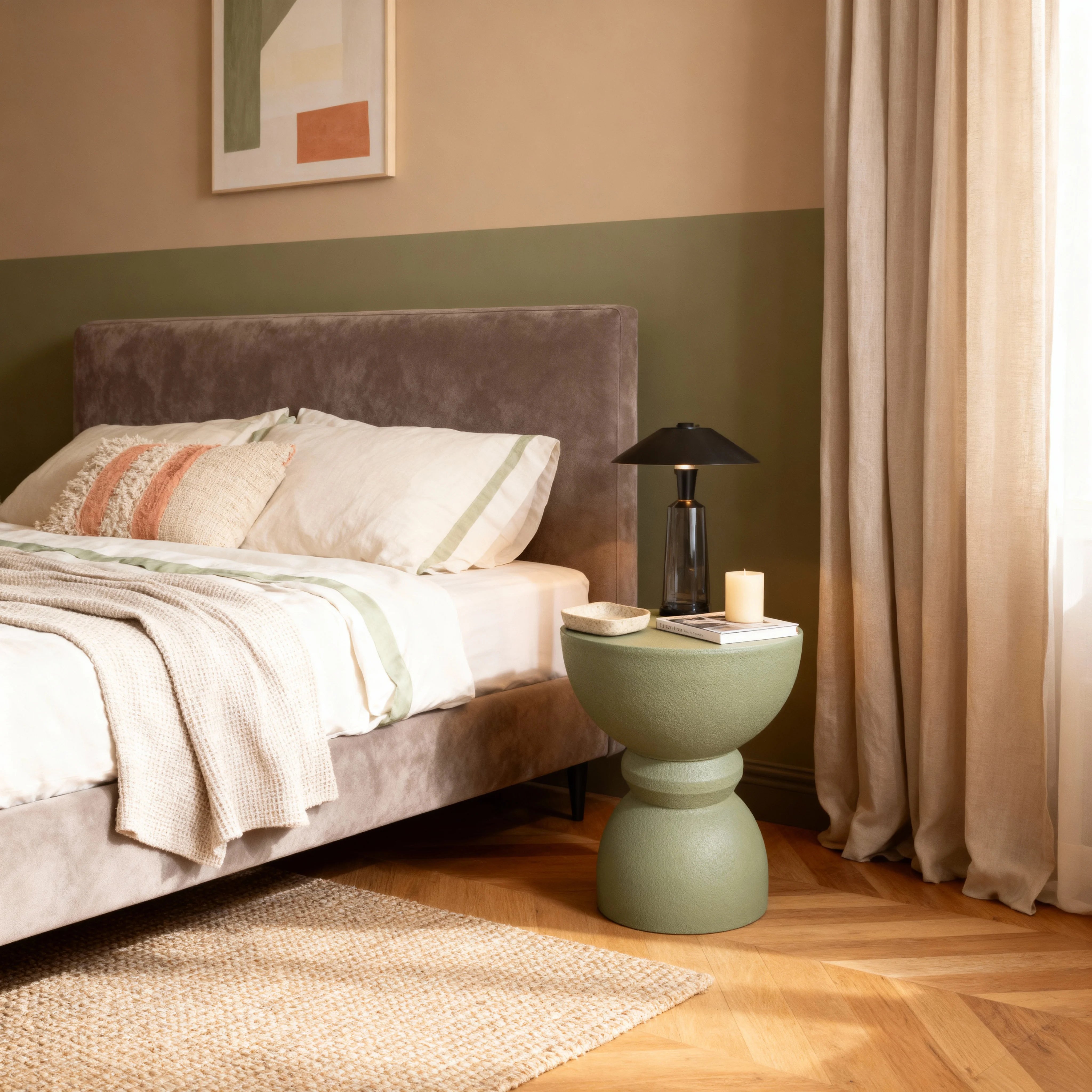 Serpentine - Mesa auxiliar de sofá Verde Estilo moderno