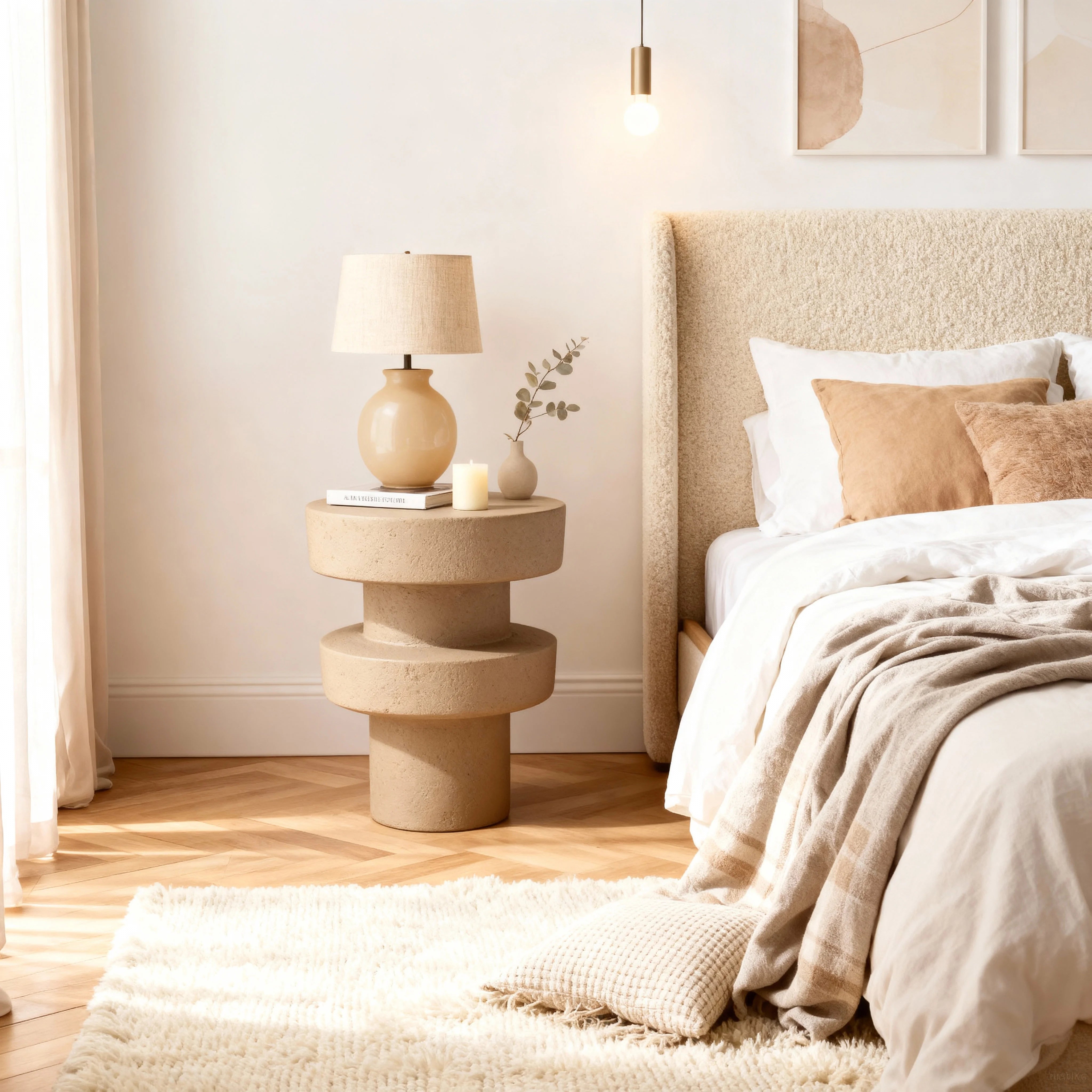Dolven - Sofa Side Table Mocha Brown Modern Style