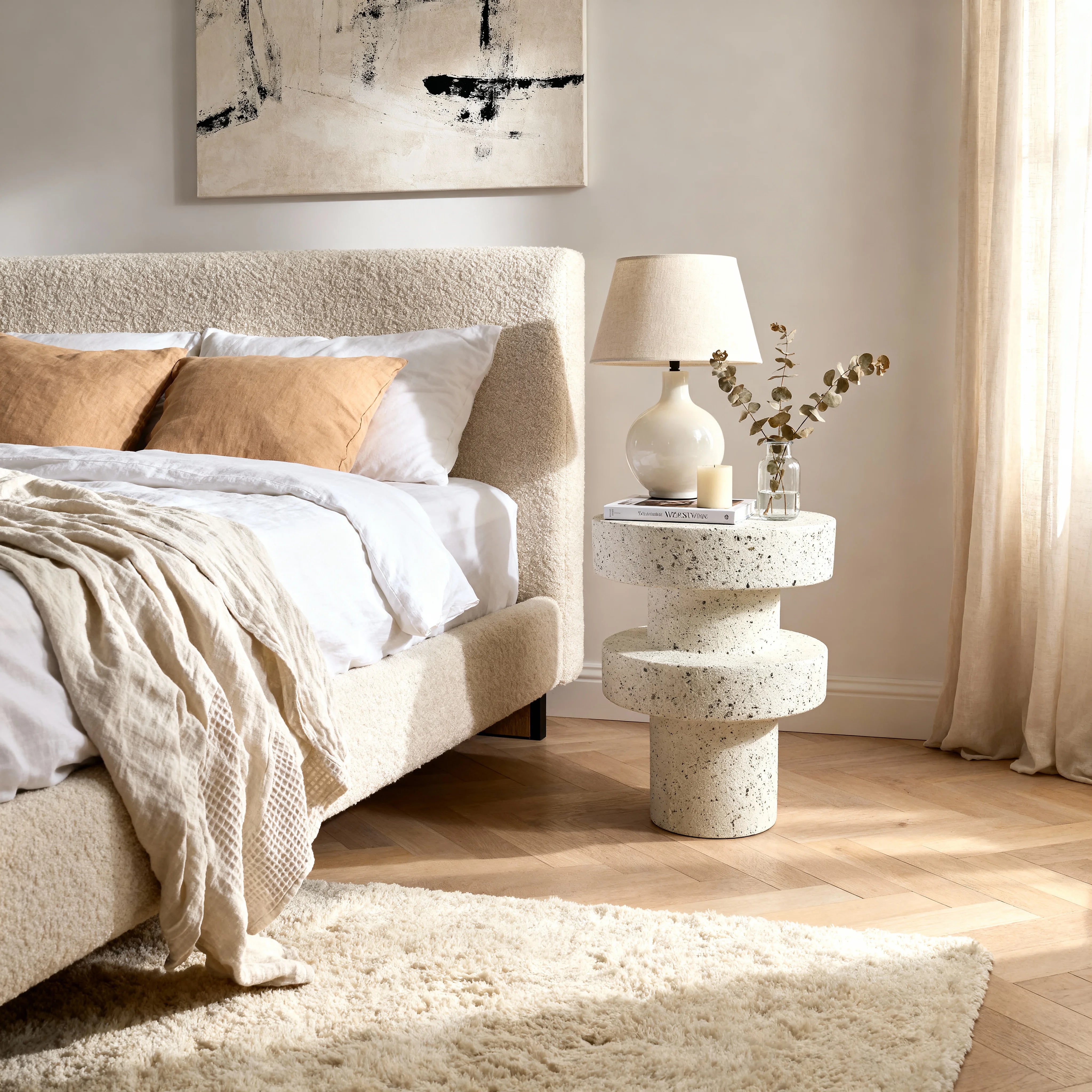 Traveno - Coffee Table White and Black Modern Style