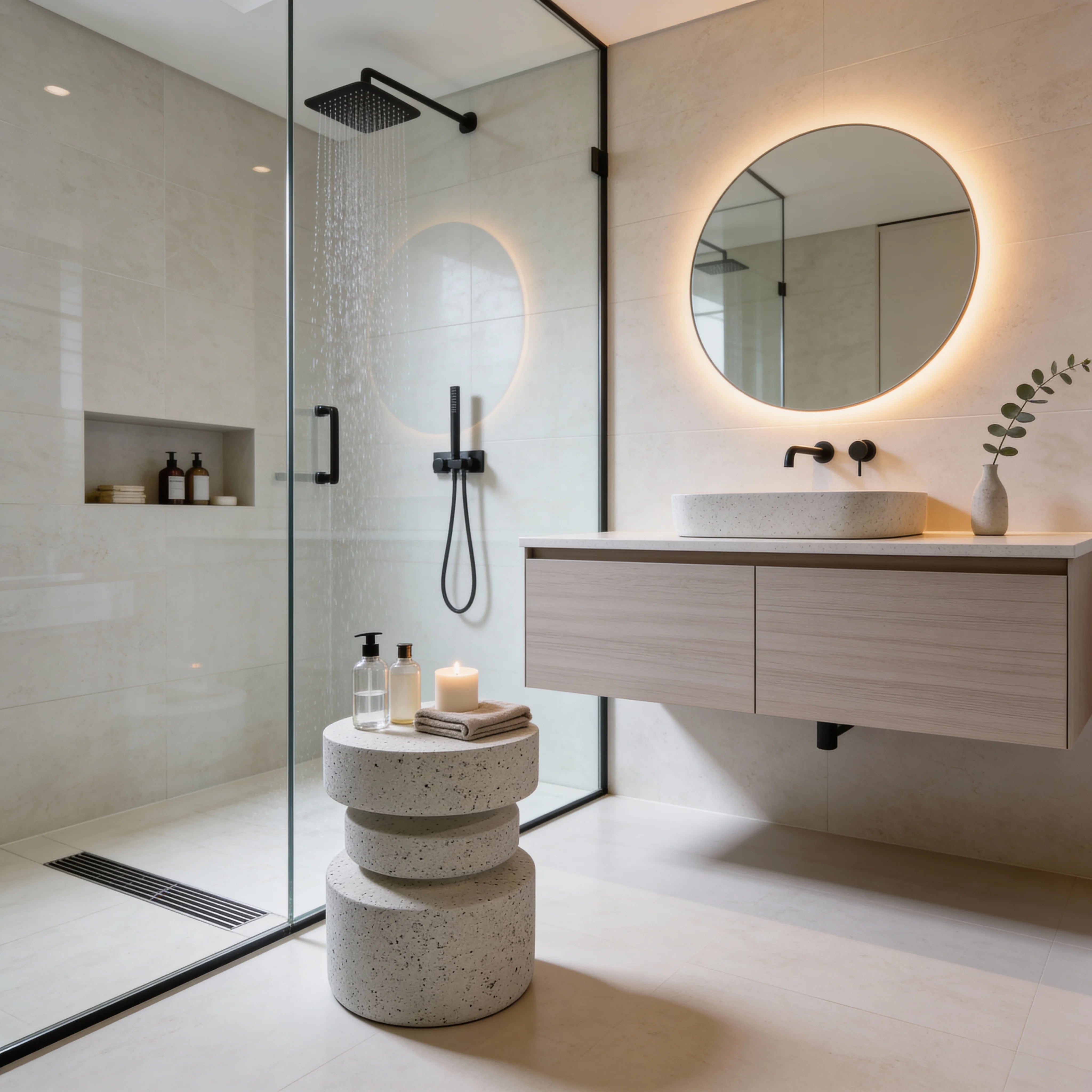 Vexo - Mesa auxiliar de sofá Blanco y negro Estilo moderno