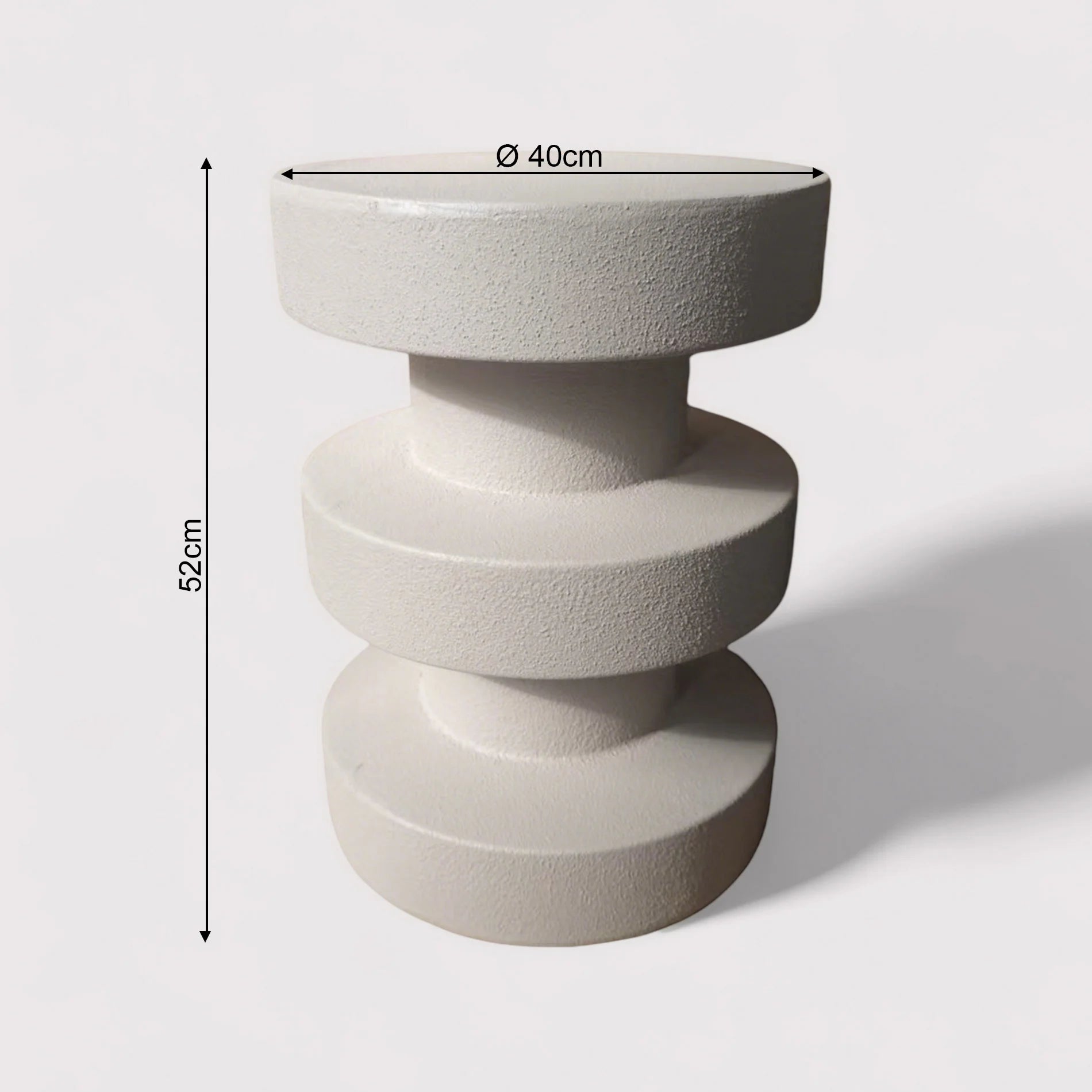 Elmar - Sofa Side Table White Modern Style