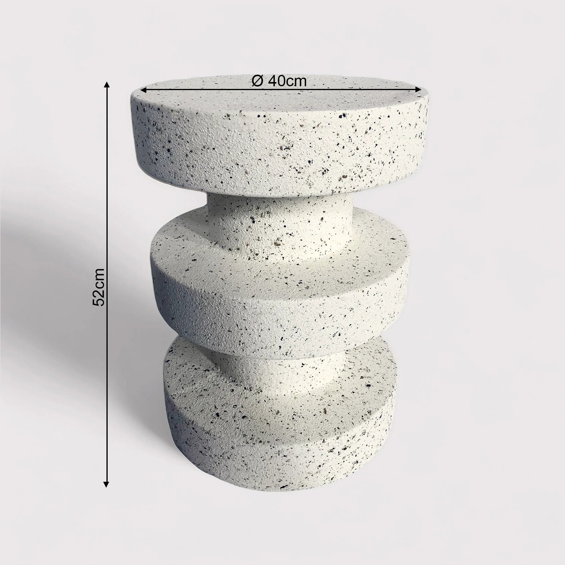 Kavos - Sofa Side Table White and Black Modern Style