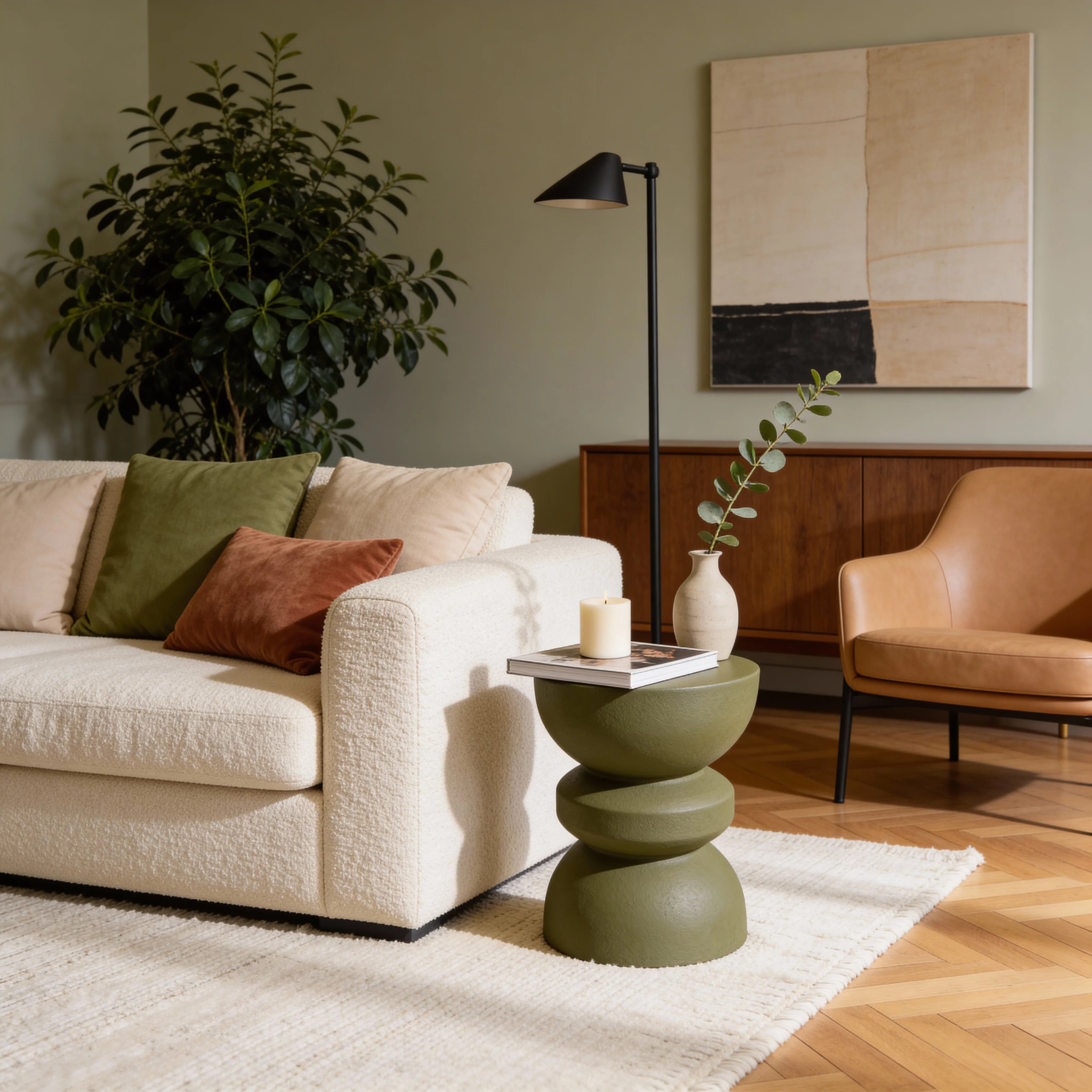 Silvar - Mesa auxiliar de sofá Verde Estilo moderno