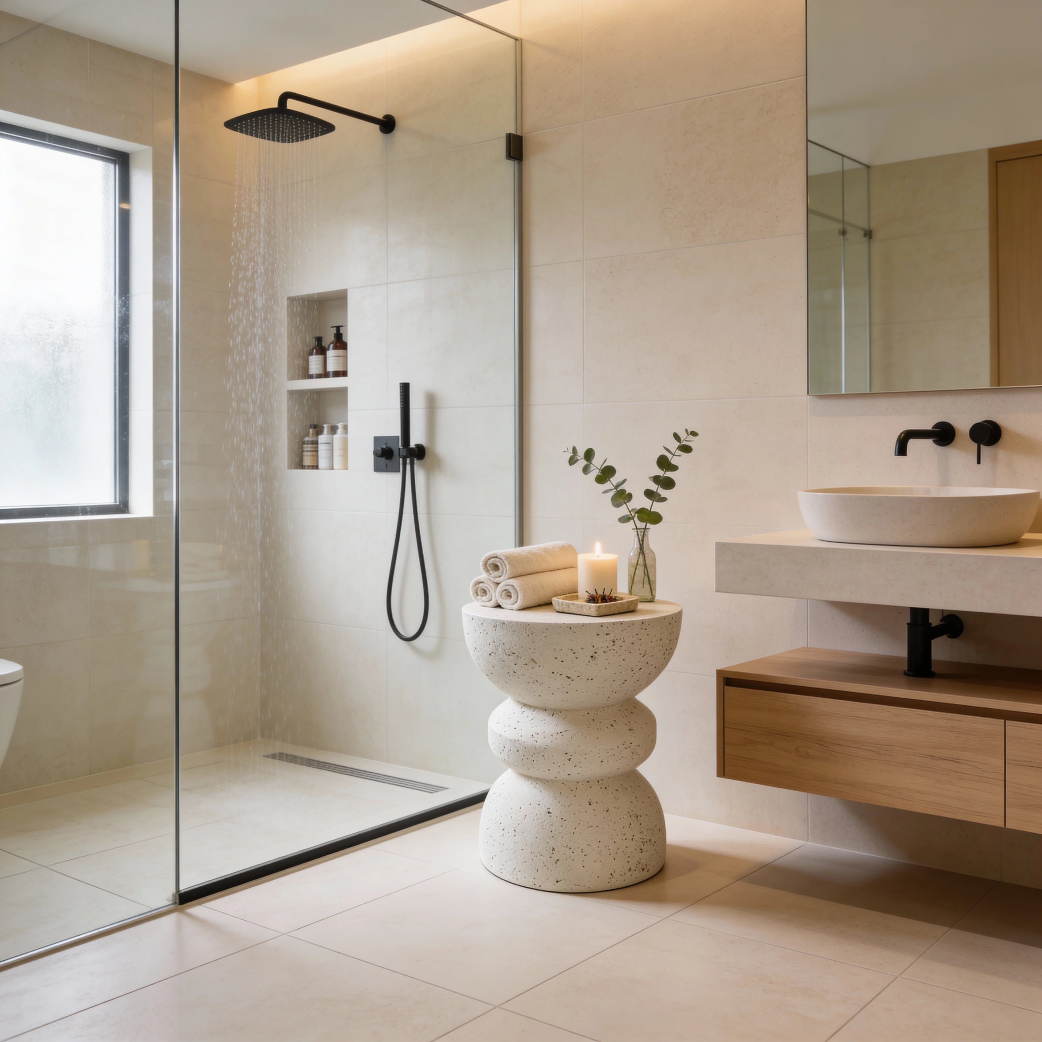 Ferra - Tavolino da salotto colore bianco e nero stile moderno