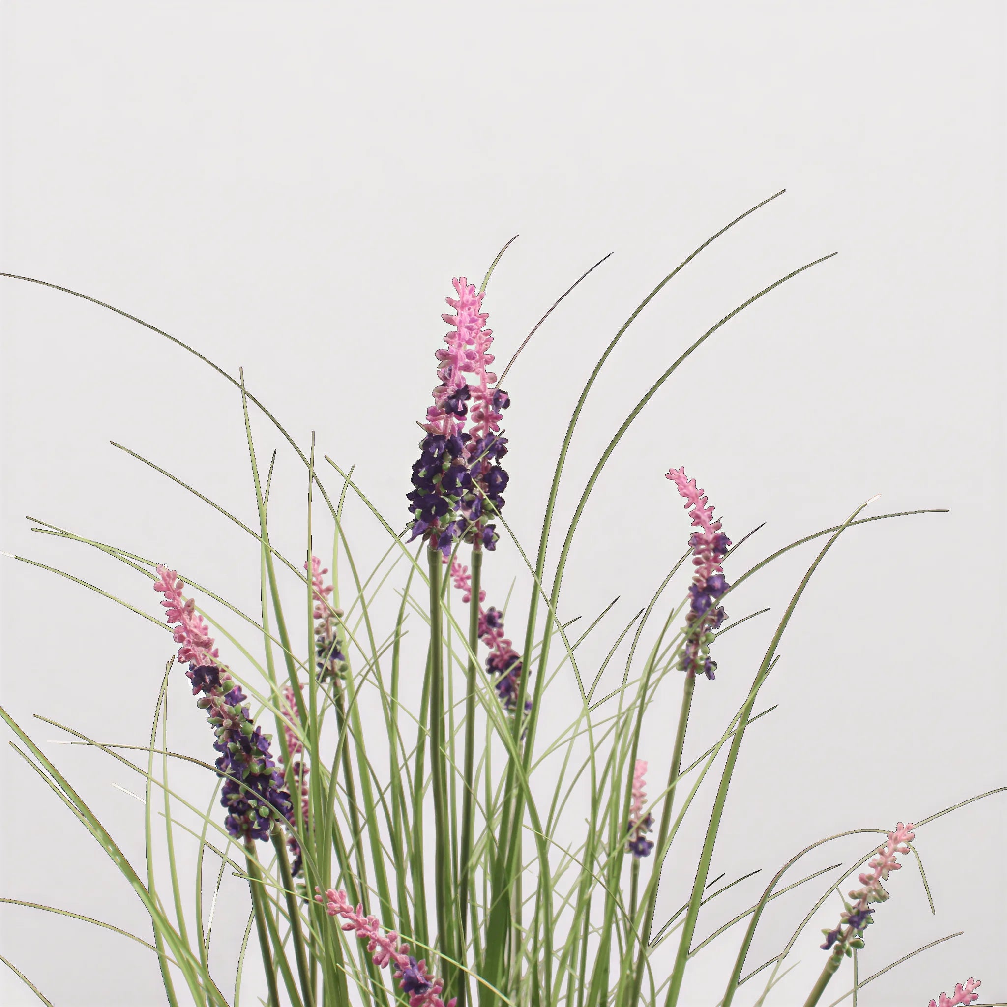 Kaelis - Artificial Lavender Plant in PVC, PE, Metal and Cement Base, Green and Brown