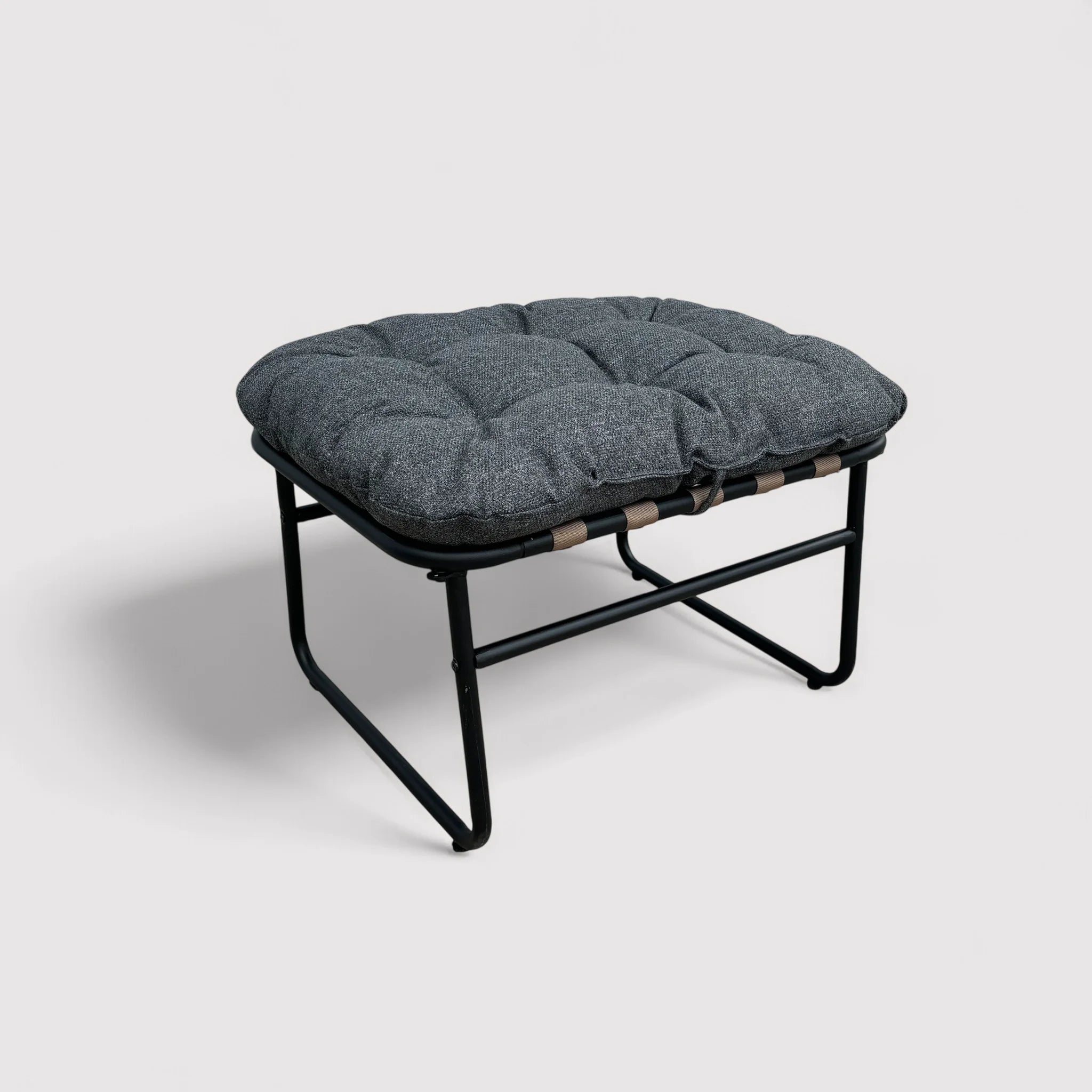 Hajar - Poggiapiedi imbottito colore grigio scuro stile moderno