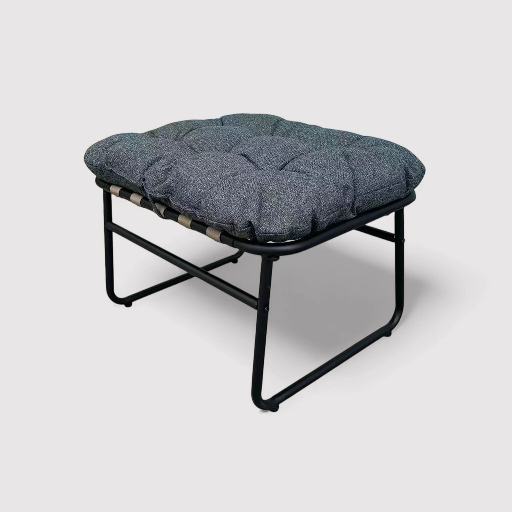 Hajar - Poggiapiedi imbottito colore grigio scuro stile moderno