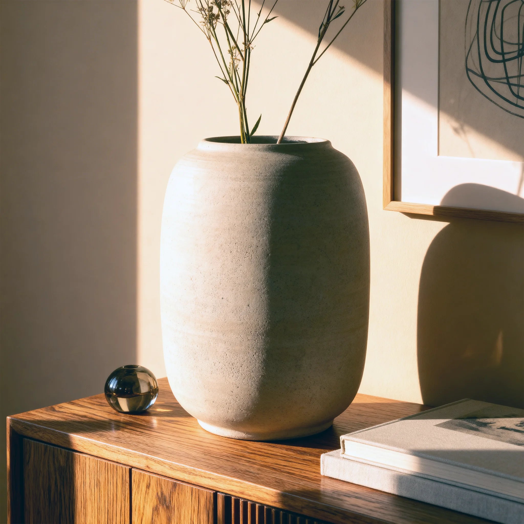 Ranula - Vaso per piante da interno in MGO bianco