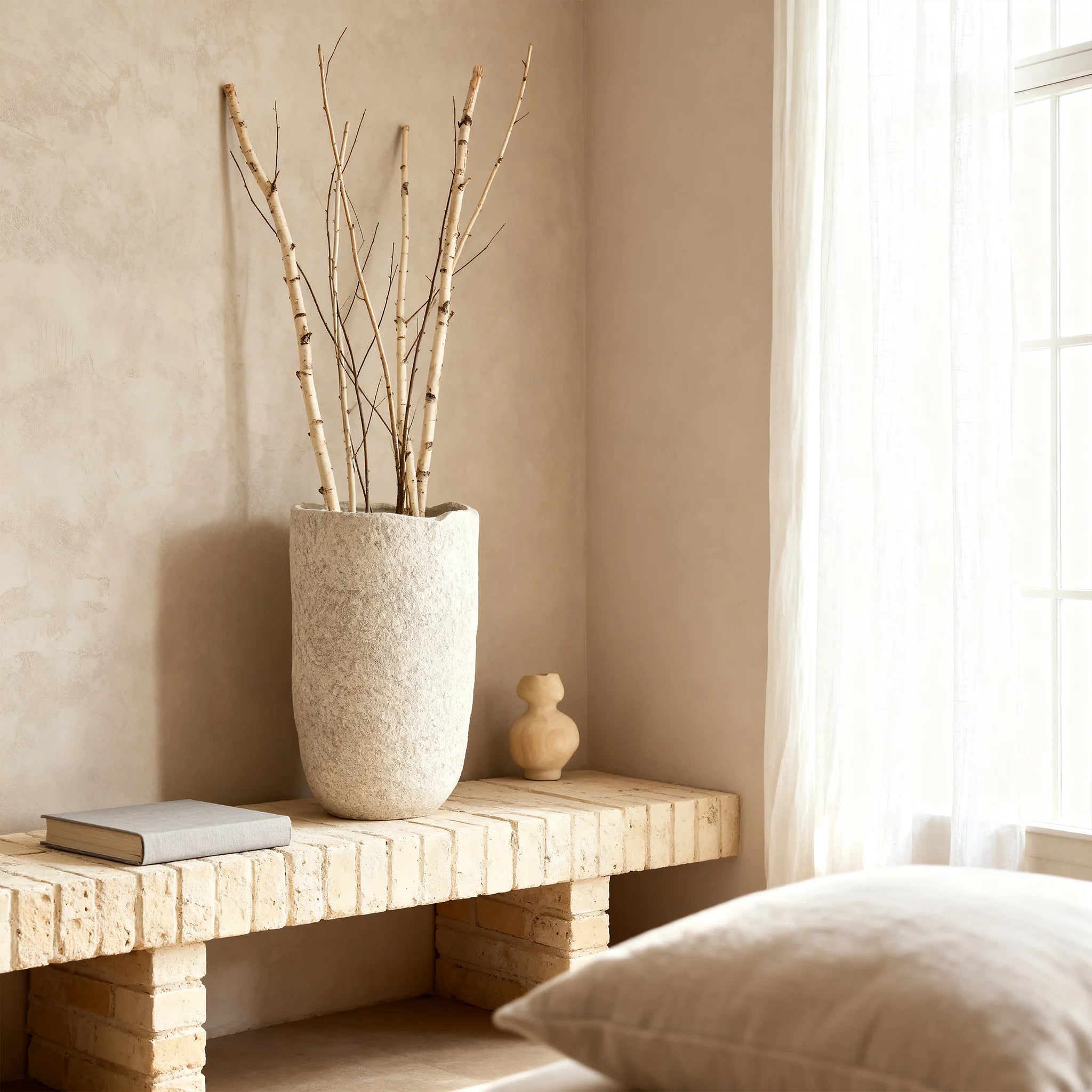 Verbina - Vase d’Intérieur en MGO Blanc Style Moderne
