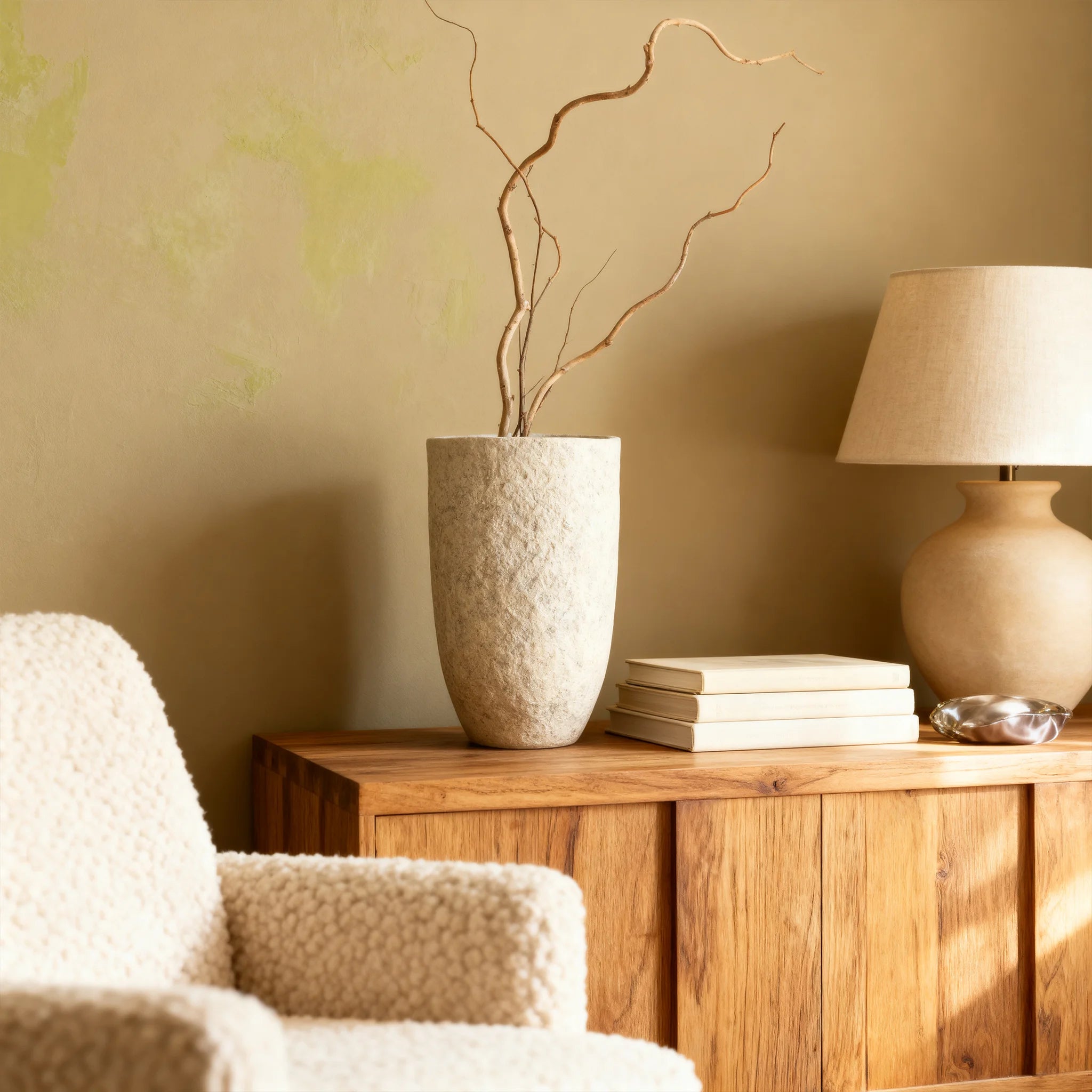 Coralia - Vase d’Intérieur en MGO Blanc Style Moderne