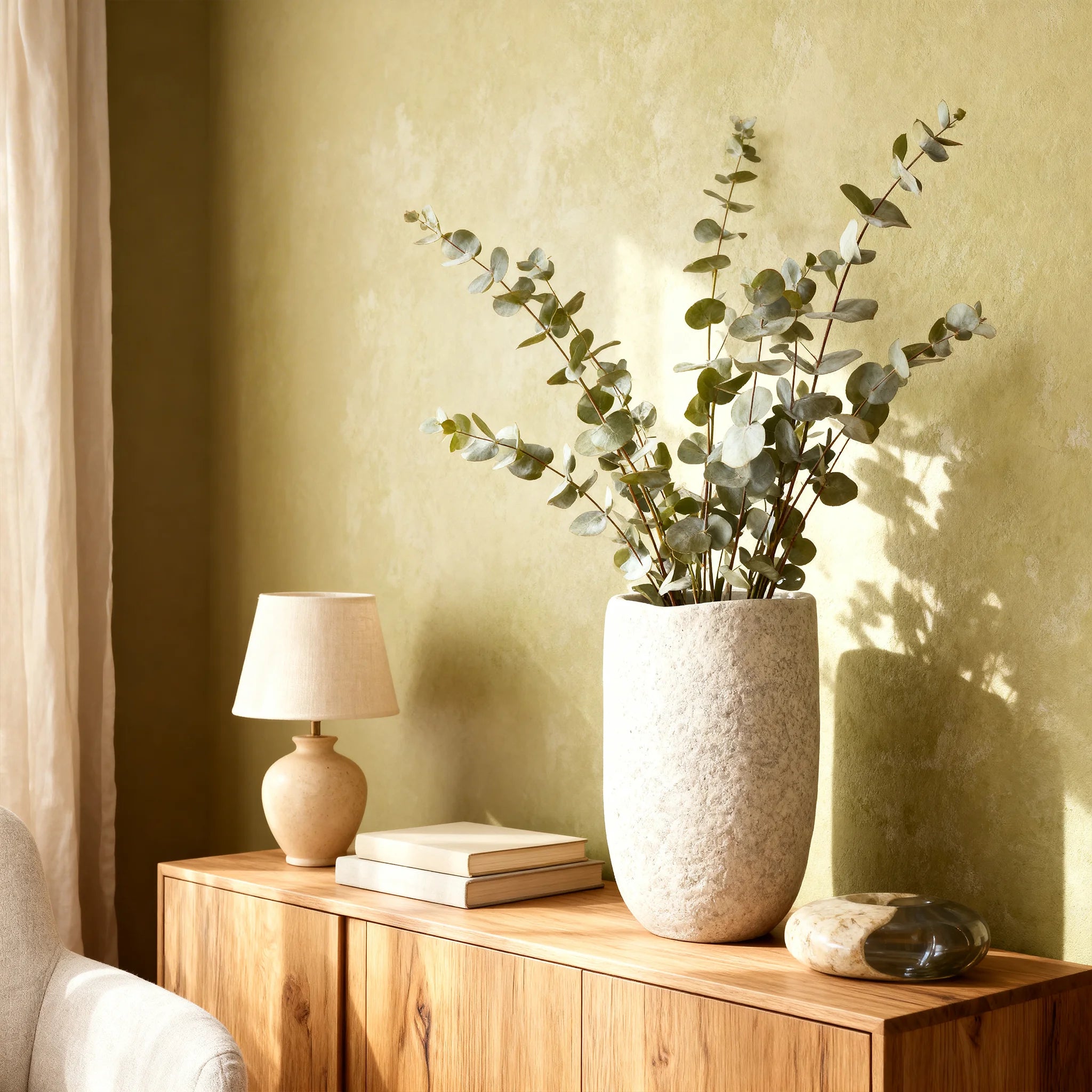 Rosmira - Vase d’Intérieur en MGO Blanc Style Moderne