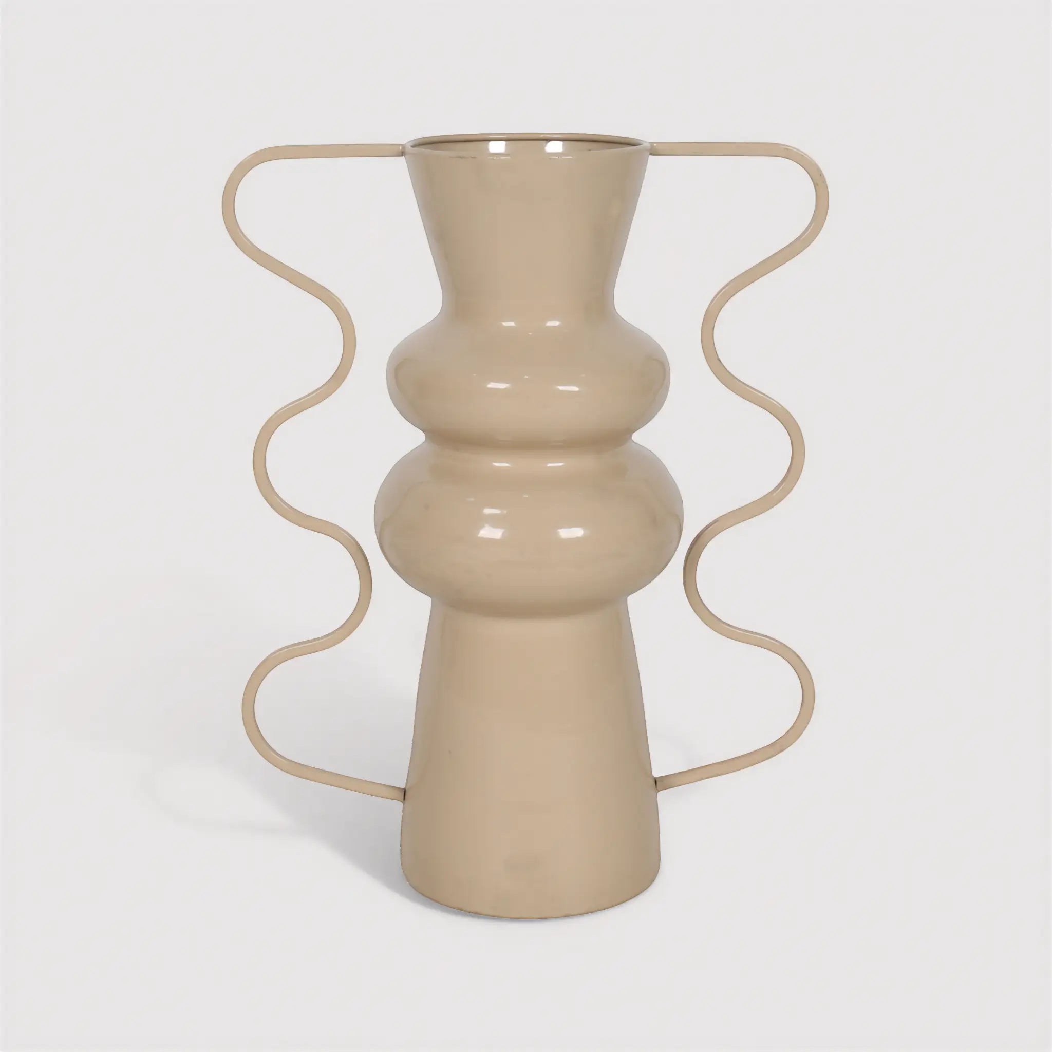 Celandra - Vase Décoratif d’Intérieur en Métal Beige Style Moderne