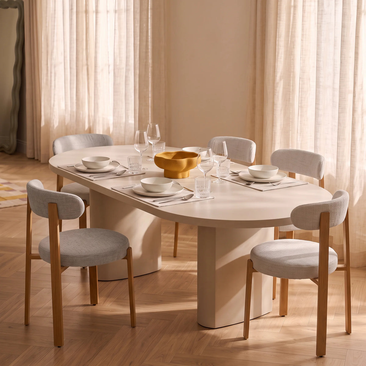Eidan - Set 2 sedie da salotto beige in stile moderno
