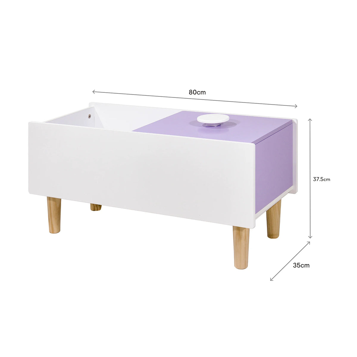 Aluna - Baule contenitore per bambini bianco e viola