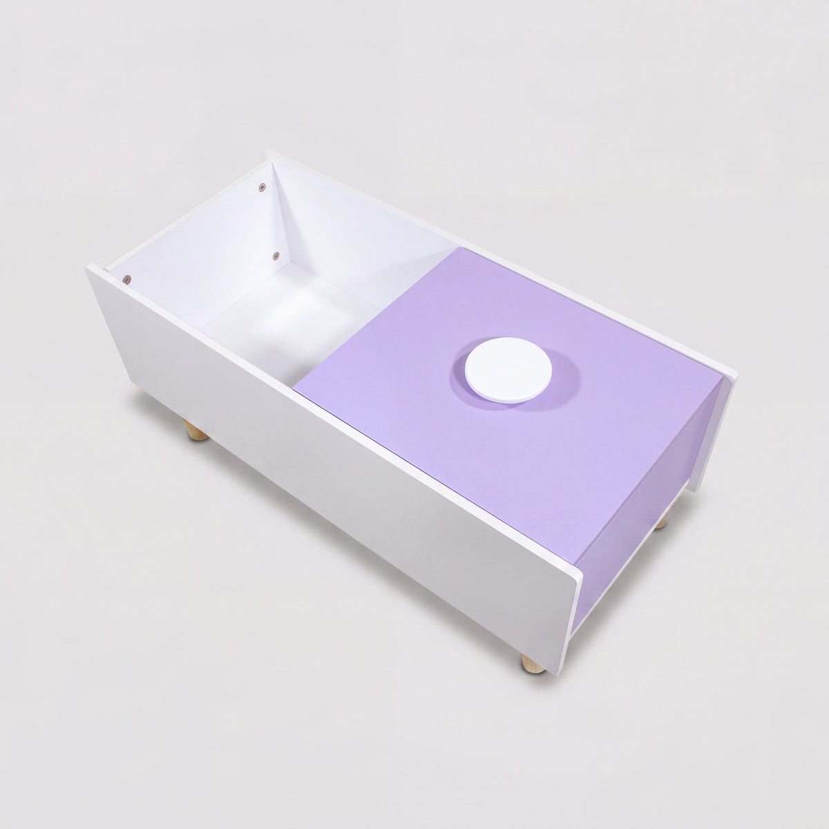 Aluna - Baule contenitore per bambini bianco e viola