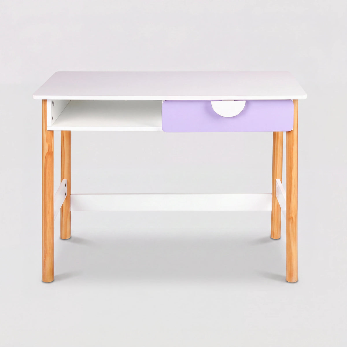 Veluna - Bureau pour enfants, MDF blanc et violet