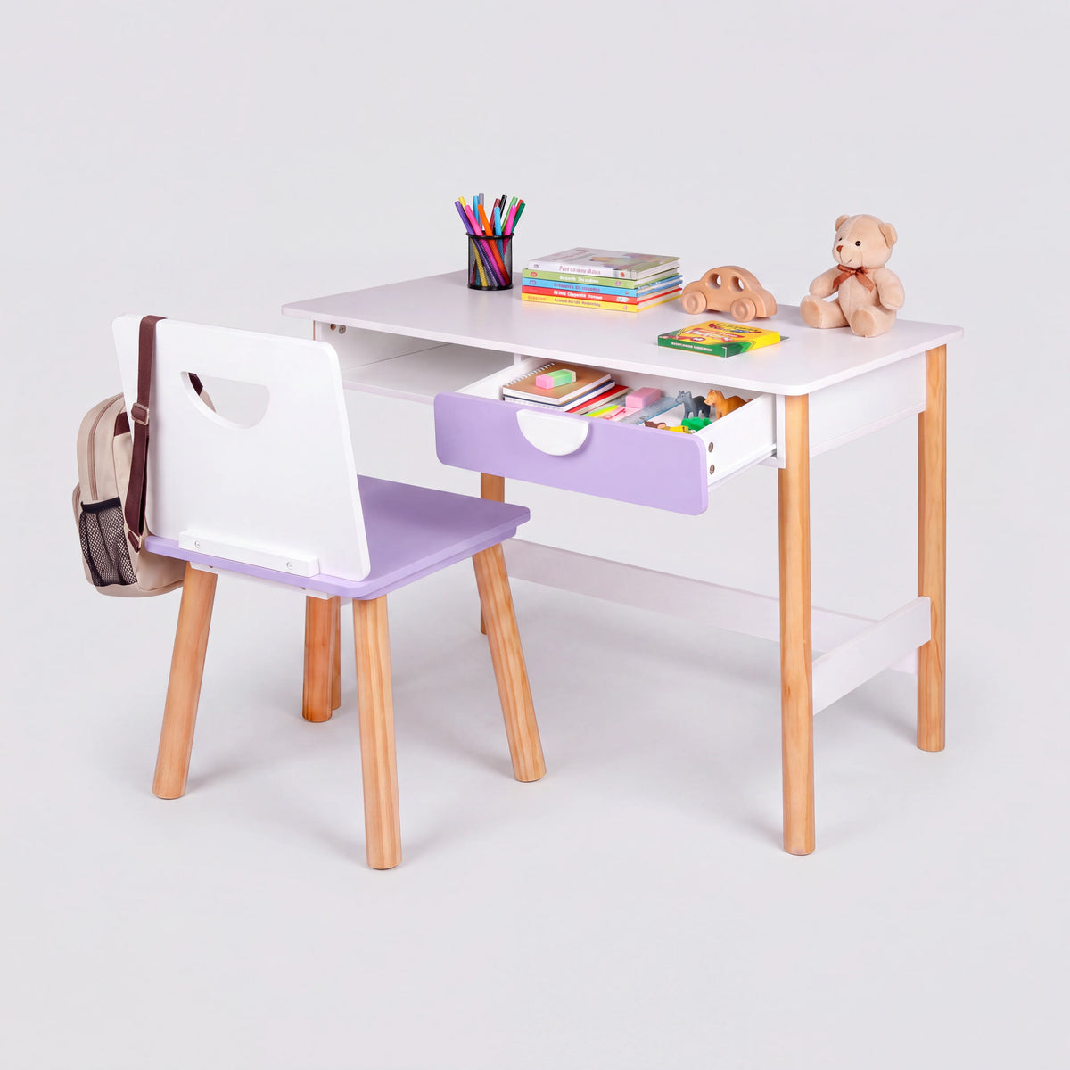 Lunia - Kinderstuhl, MDF in Weiß und Lila