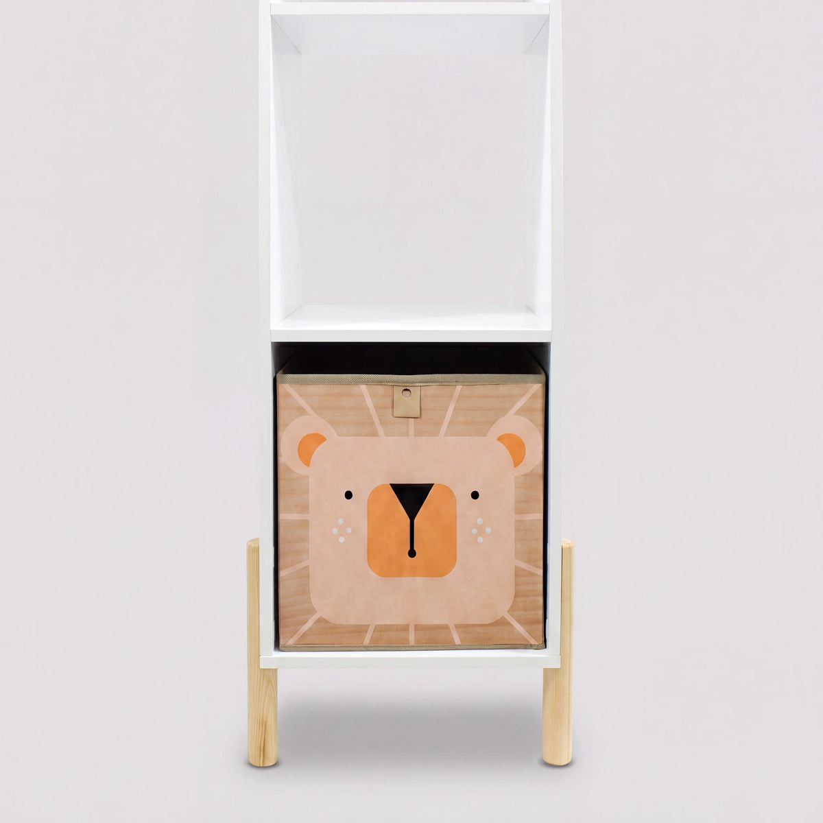 Nilo - Tall Kids' Storage Cabinet with Basket, White