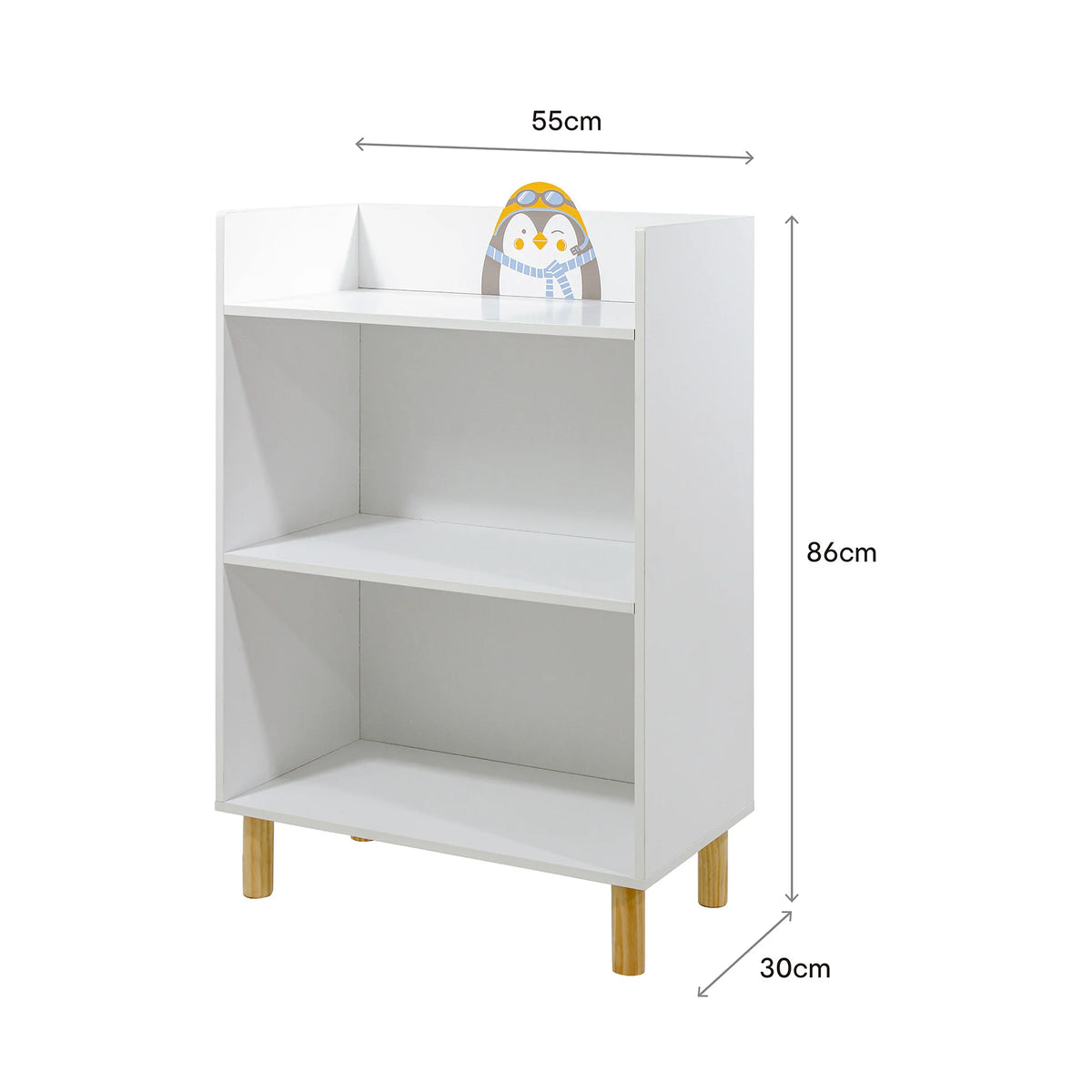 Kimo - Libreria per bambini con 3 ripiani colore bianco