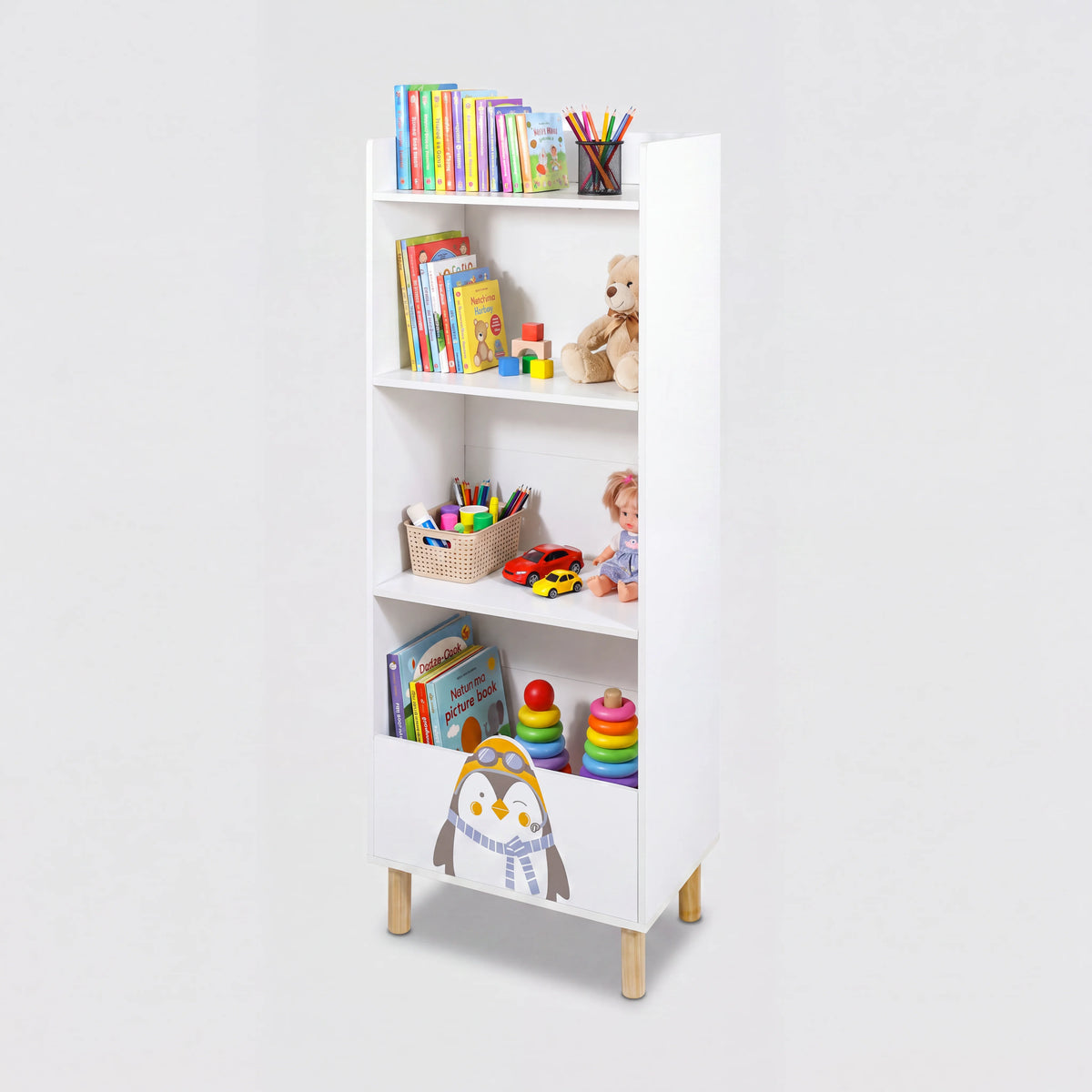 Nanu - Libreria per bambini 4 ripiani colore bianco