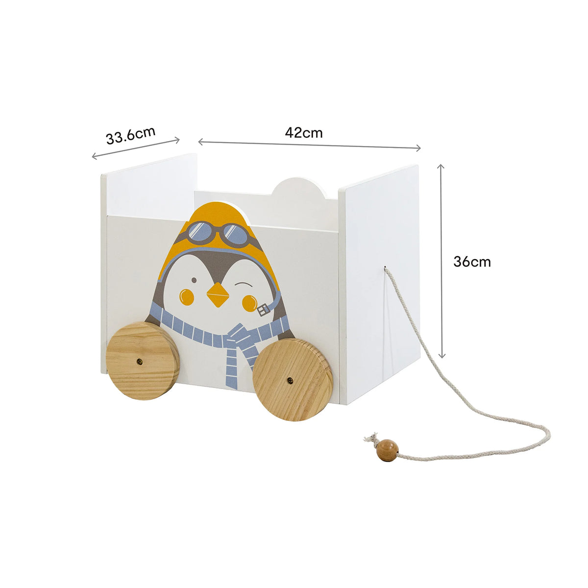 Kipi - Baule contenitore per bambini con ruote colore bianco