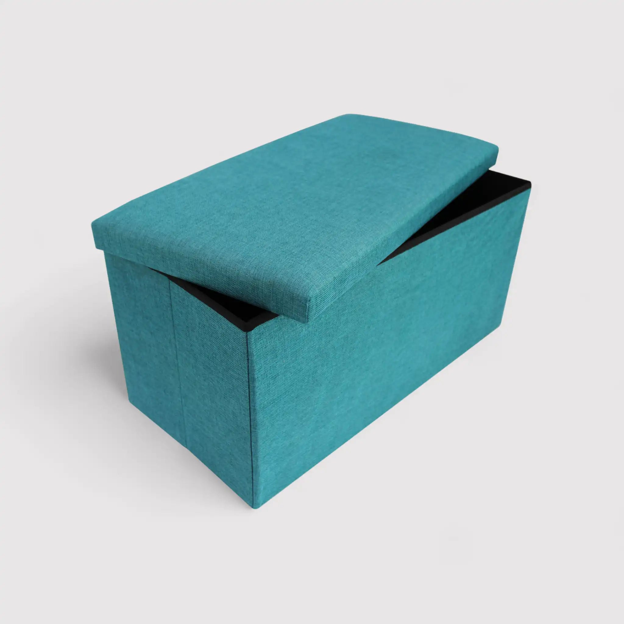 Eringio - Pouf portaoggetti rettangolare azzurro turchese