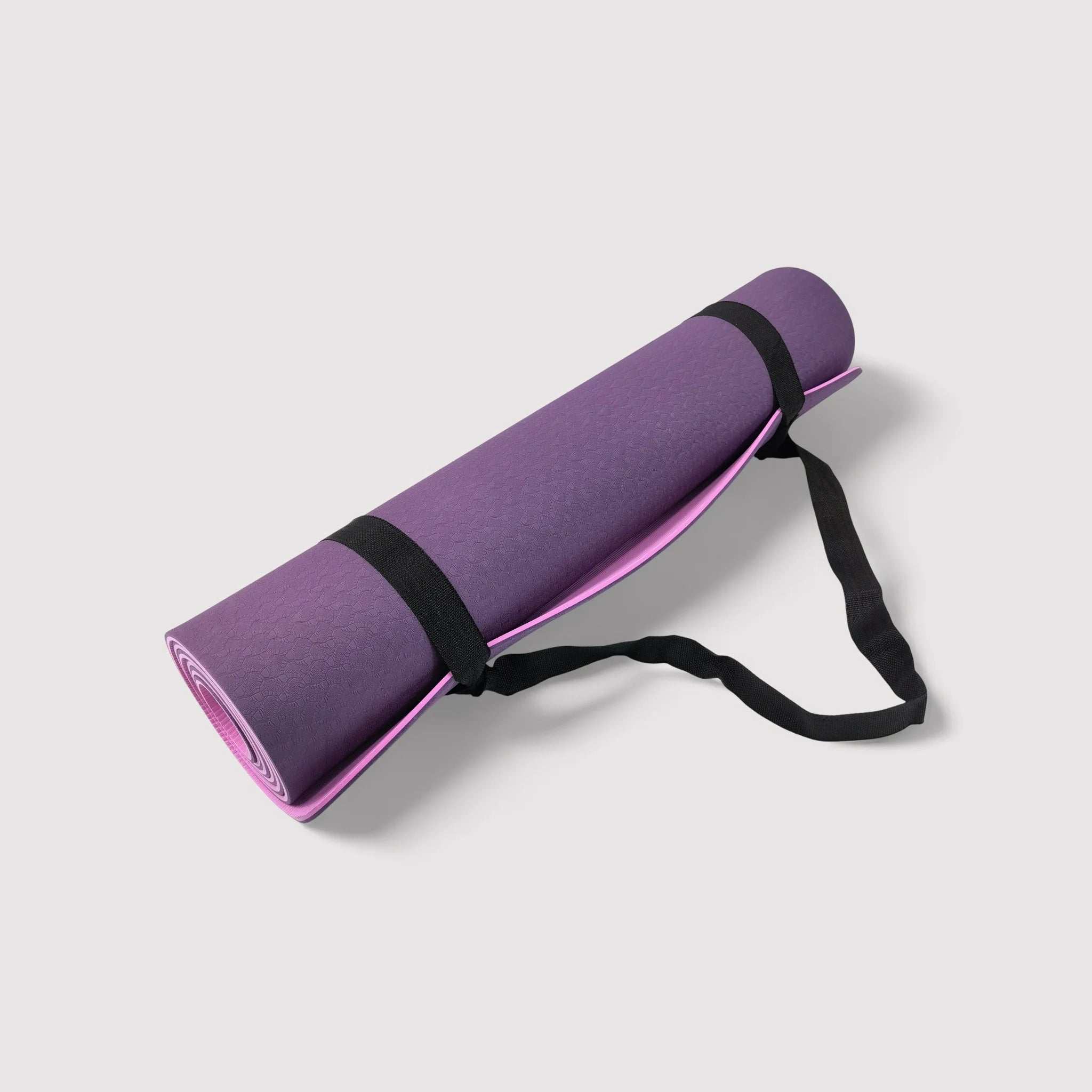 Rutschfeste rosa und lila Yogamatte für zu Hause oder draußen