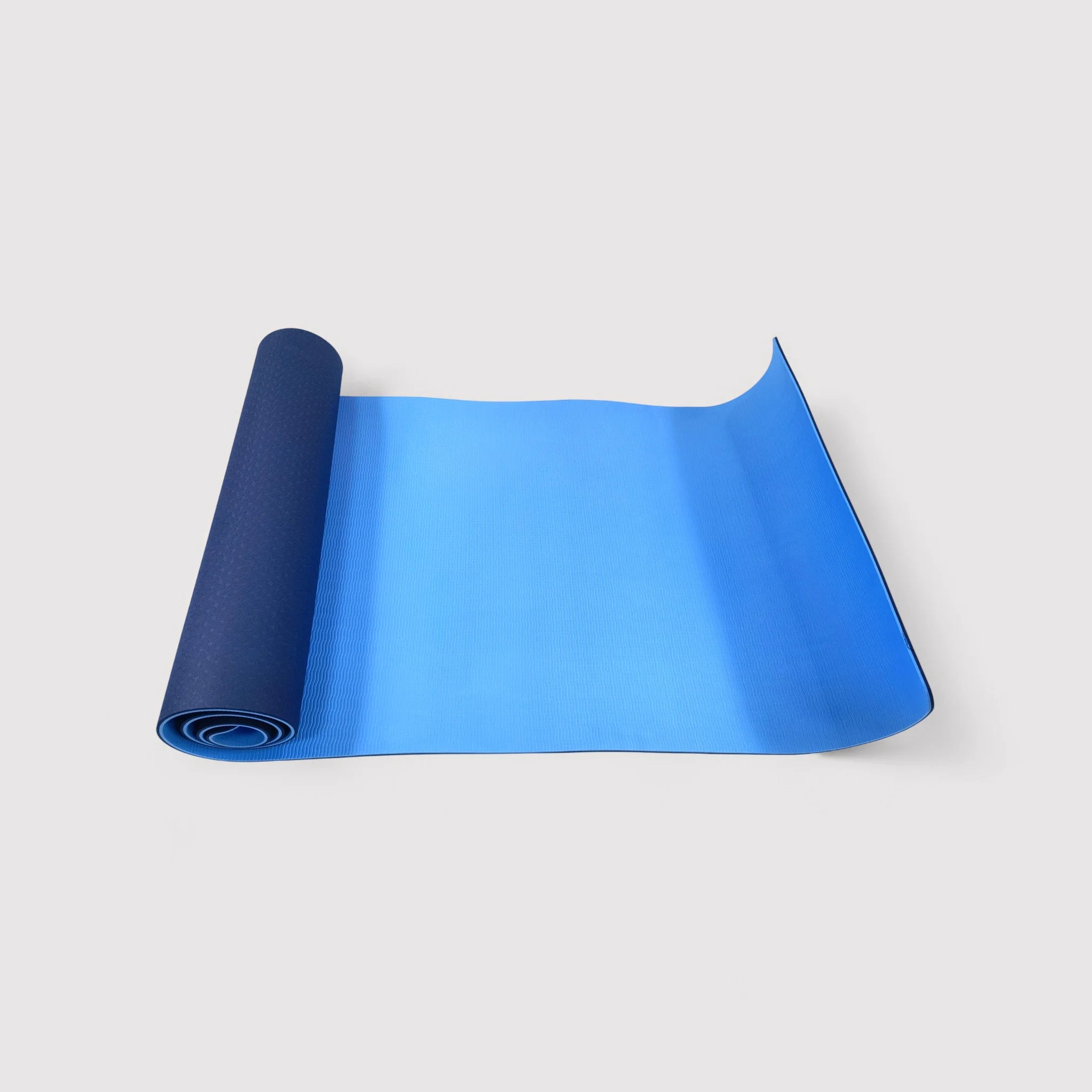 Rutschfeste blaue und hellblaue Yogamatte für zu Hause und draußen