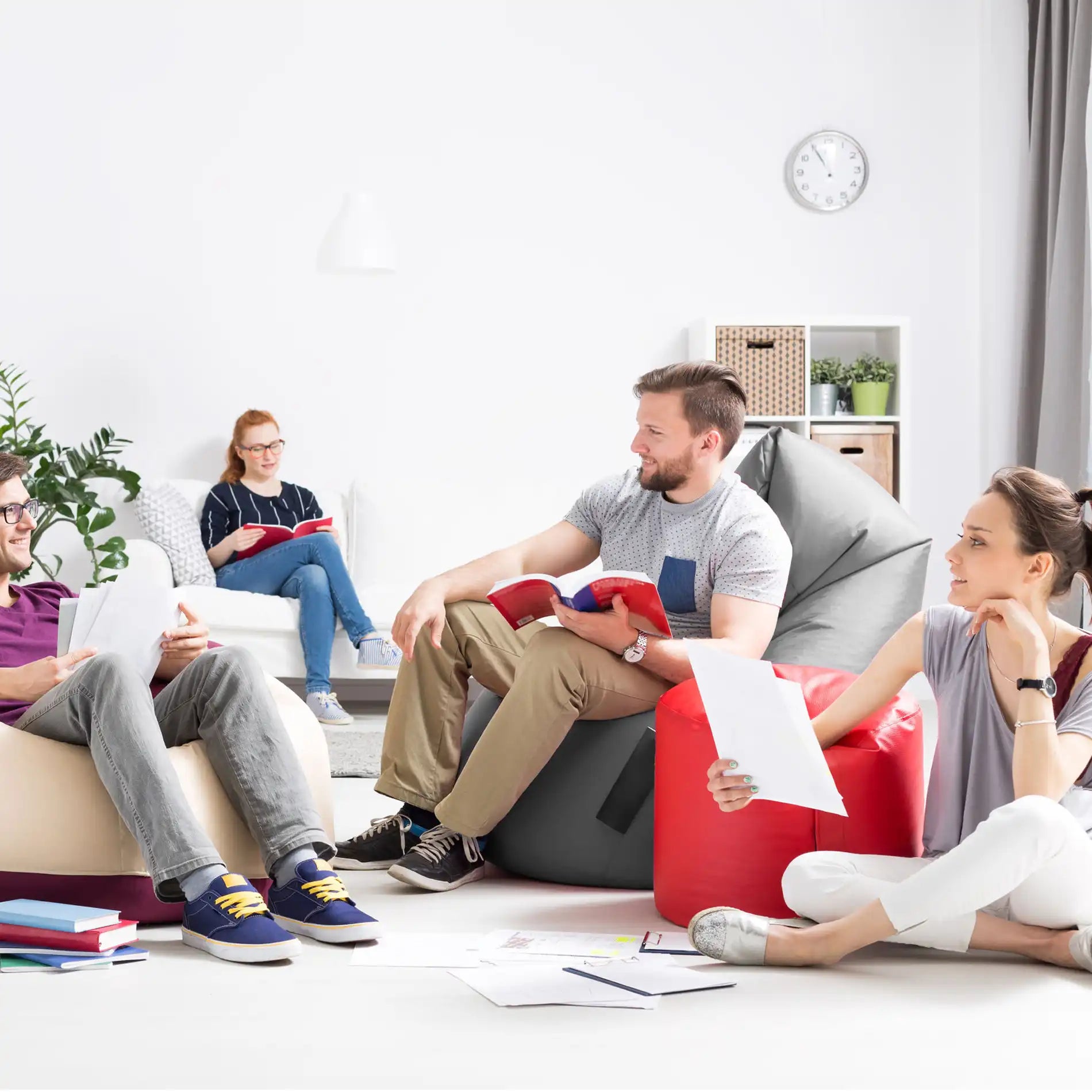 Colvillea - Fodera per poltroncina a sacco blu da lettura o relax