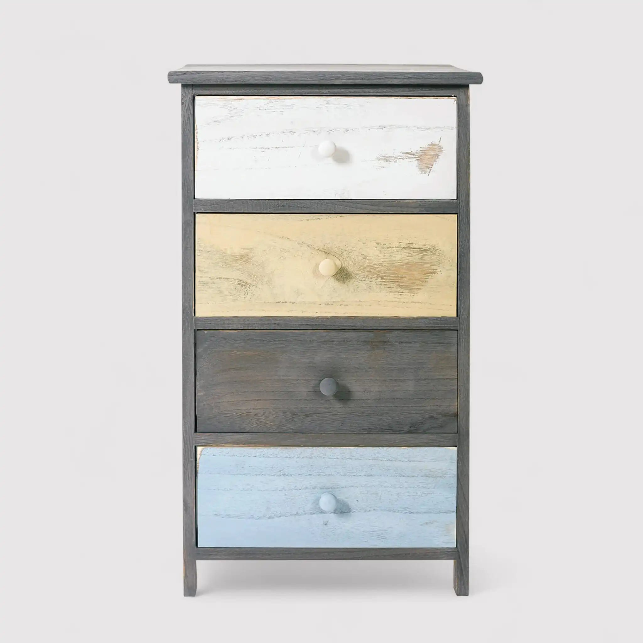 Nemesia - Cassettiera colorata in stile rétro con 4 cassetti