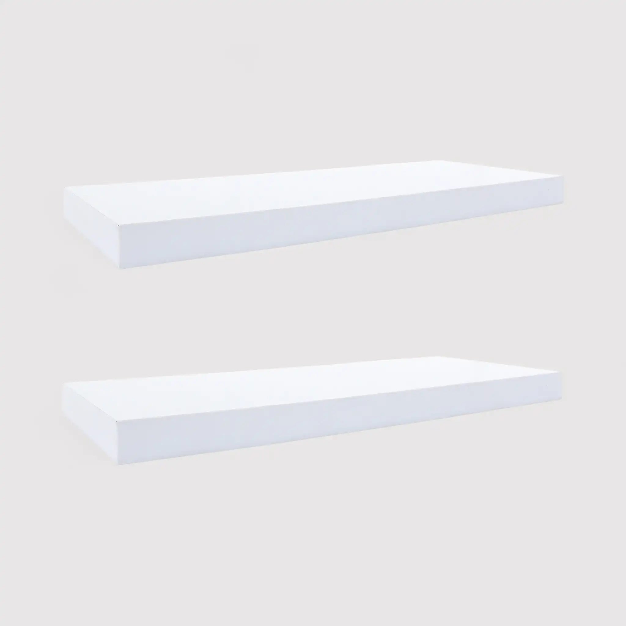 Stramonio - Set di 2 ripiani da parete bianchi in stile moderno
