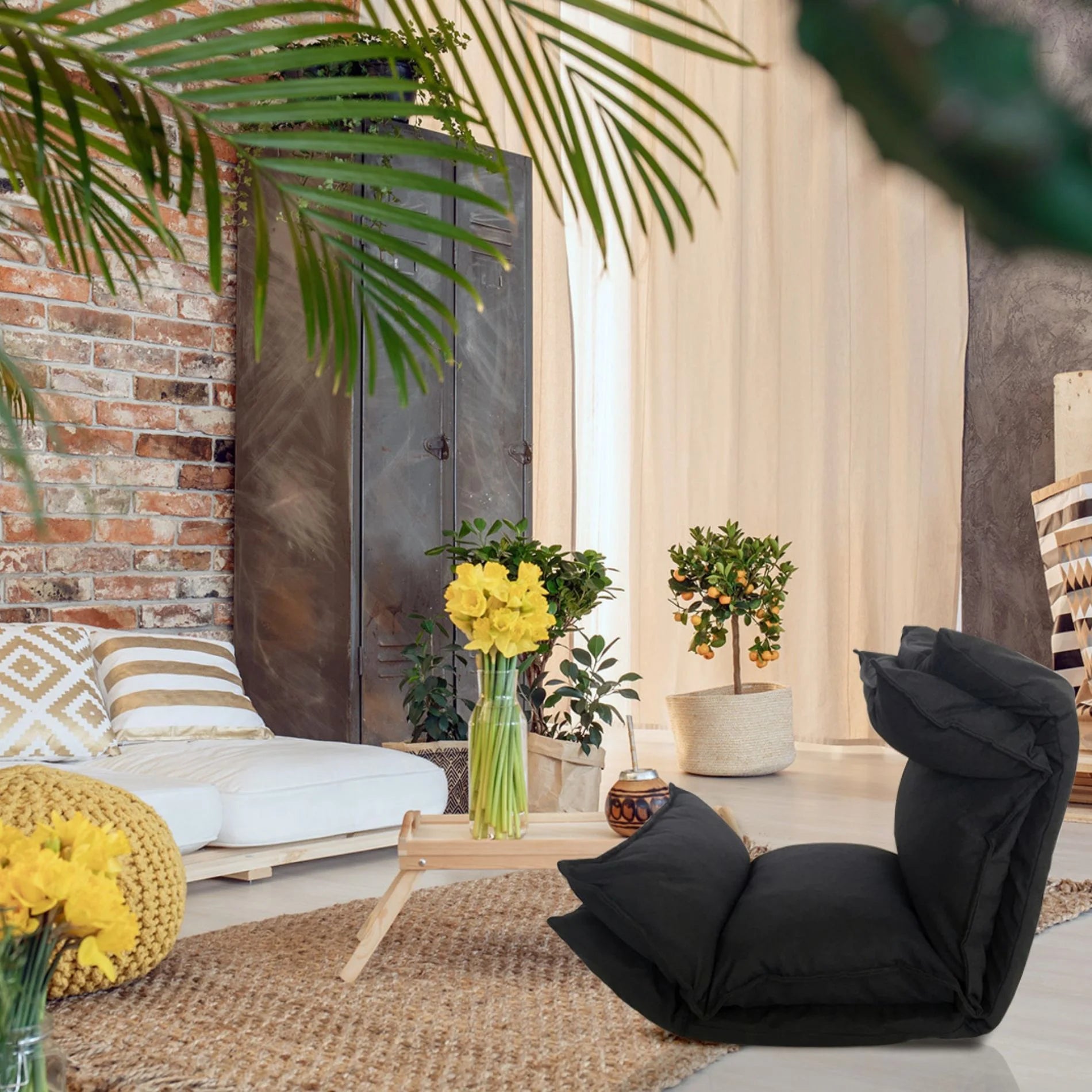 Heuchera - Sedia da lettura nera imbottita e regolabile