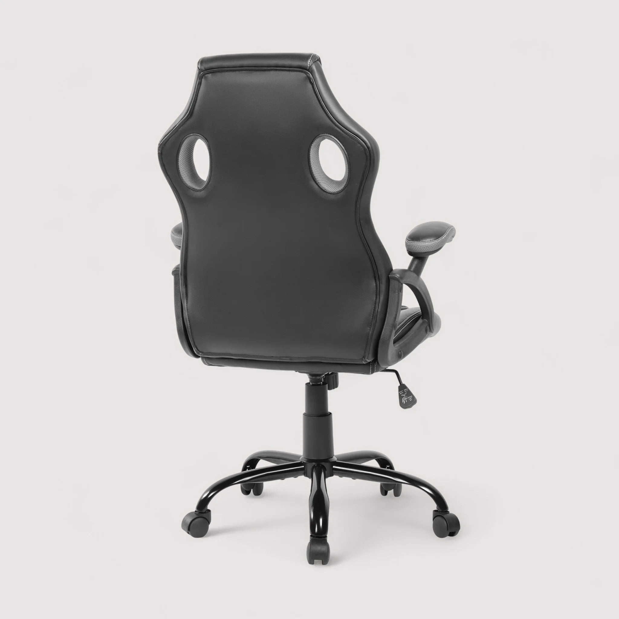 Perganu - Poltrona da ufficio o studio grigia e nera ergonomica