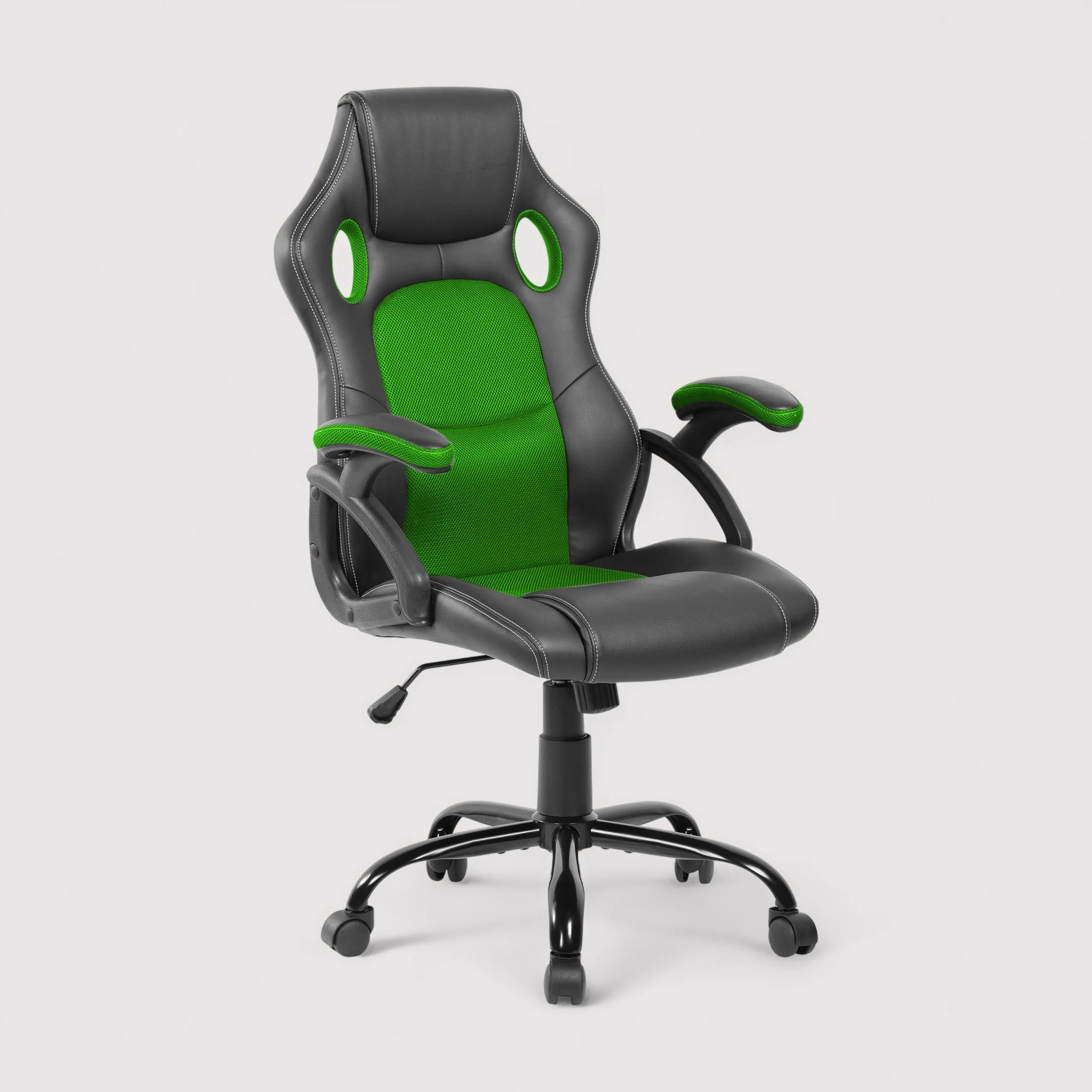 Sawara - Poltrona da ufficio o gaming verde e nera girevole