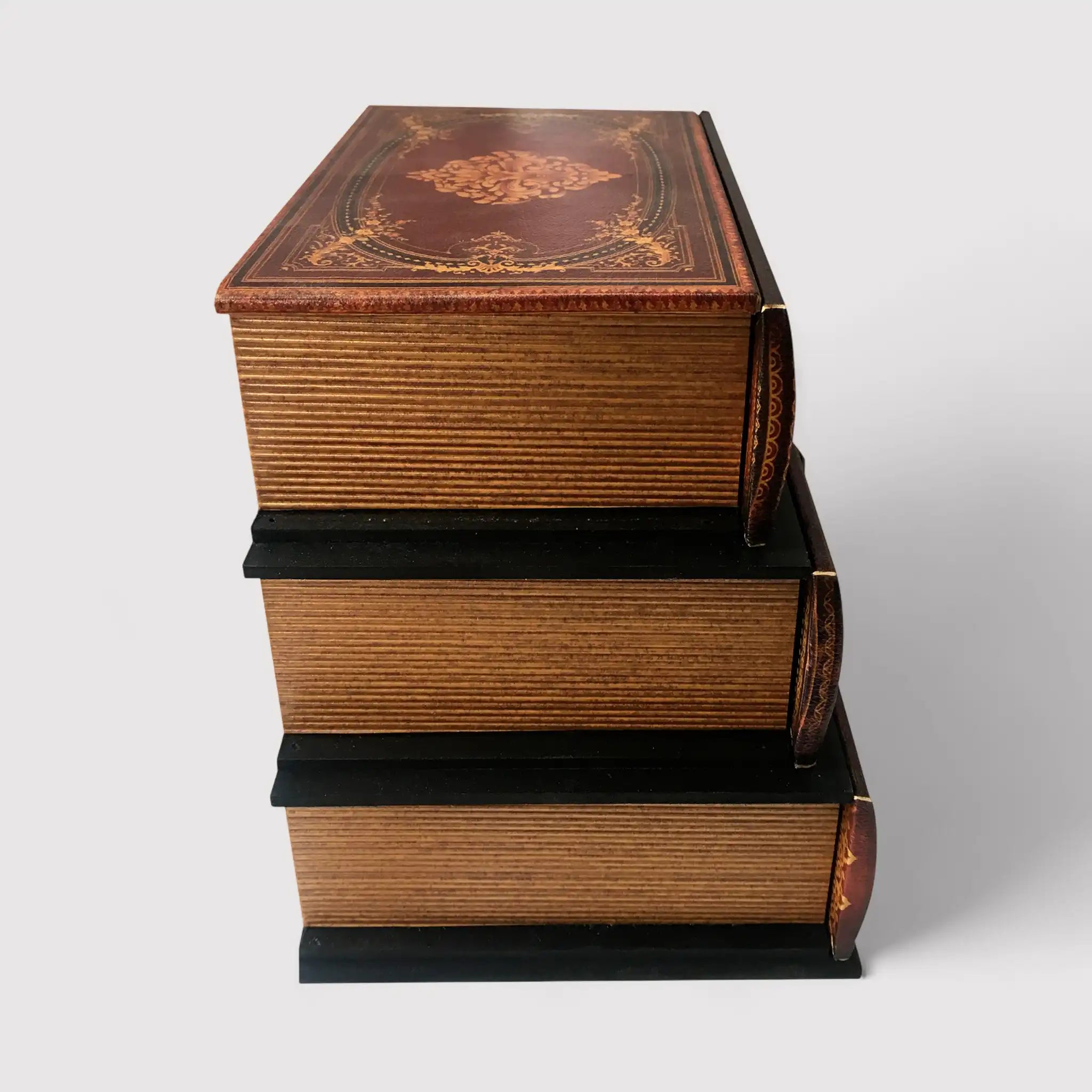 Fucsia - Scatola a forma di libro marrone da tavolo